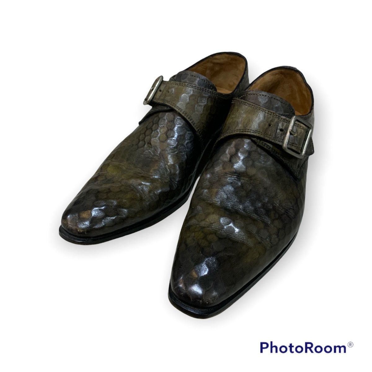 Other FRANCESCO BENIGNO HONEYCOMB LEATHER BUCKLE SHOES Size US 7 / EU 40 - 1 Thumbnail