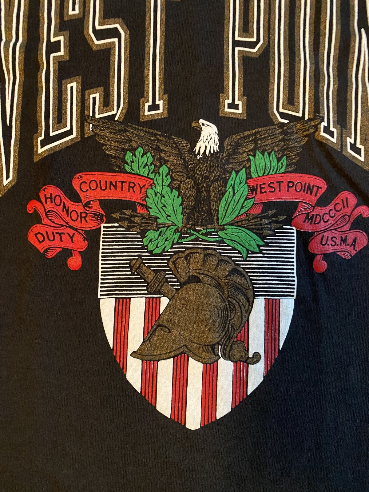 Mvp Vintage 80’s West Point Academy Single Stitch Big Image Tee Size US S / EU 44-46 / 1 - 5 Thumbnail