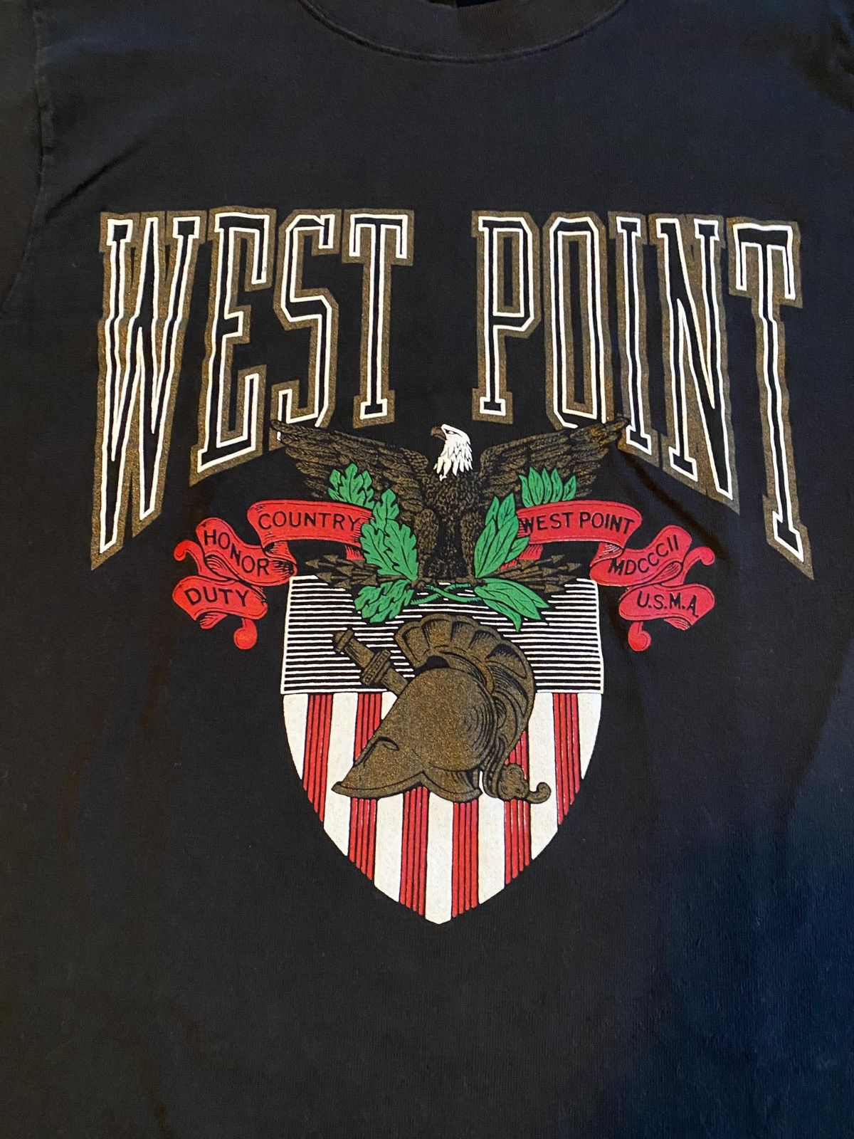 Mvp Vintage 80’s West Point Academy Single Stitch Big Image Tee Size US S / EU 44-46 / 1 - 2 Thumbnail