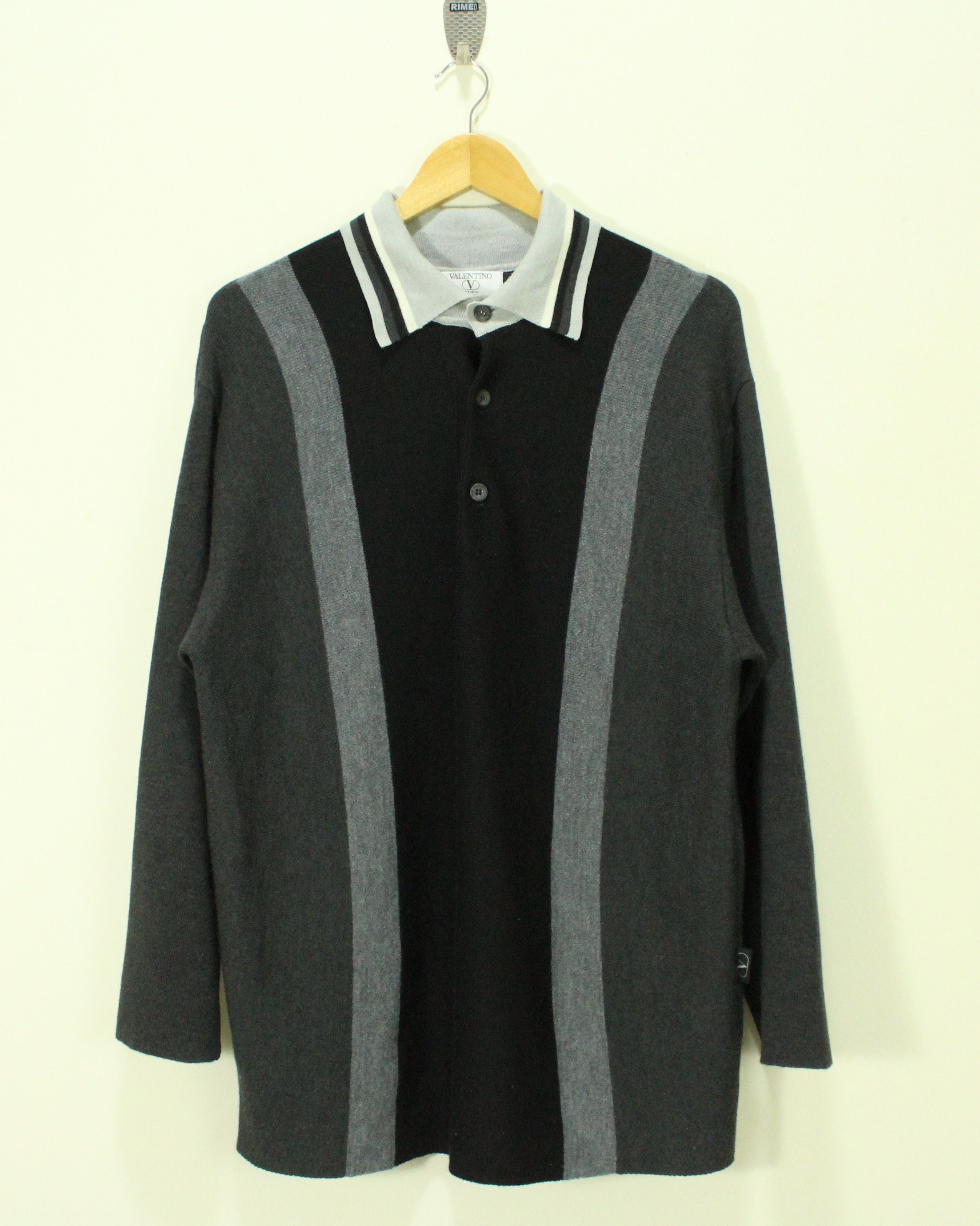 Valentino VALENTINO Shirt Pullover Top Thick Knit Retro Style Mafia Size US L / EU 52-54 / 3 - 1 Thumbnail