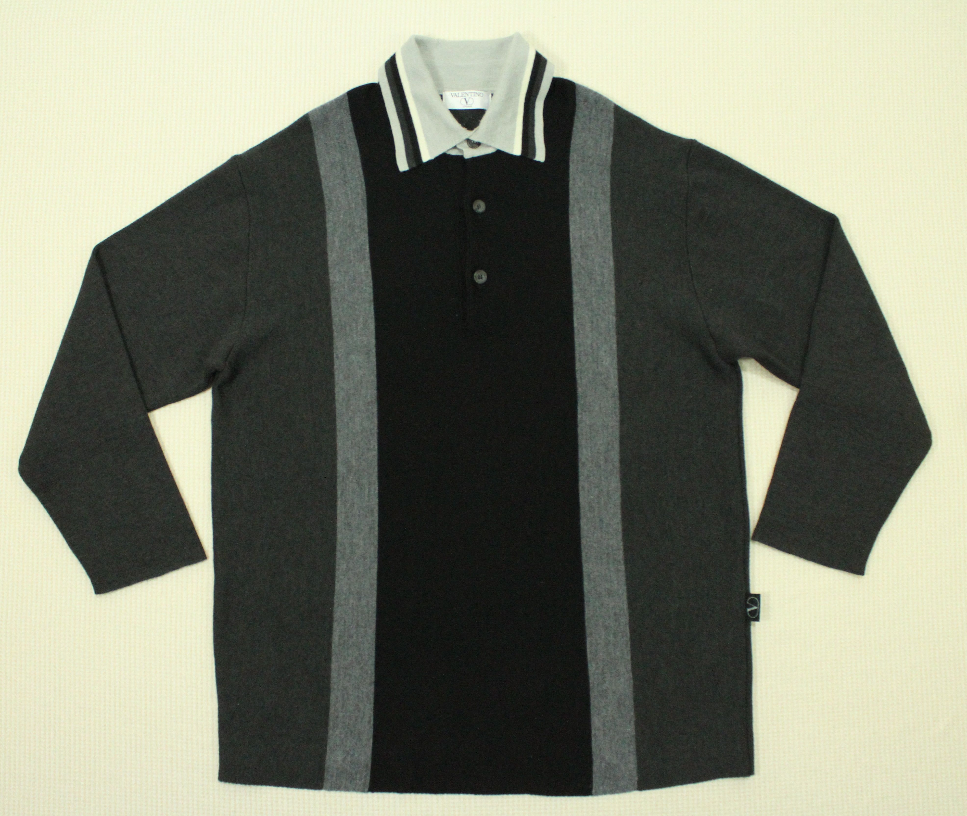 Valentino VALENTINO Shirt Pullover Top Thick Knit Retro Style Mafia Size US L / EU 52-54 / 3 - 3 Thumbnail