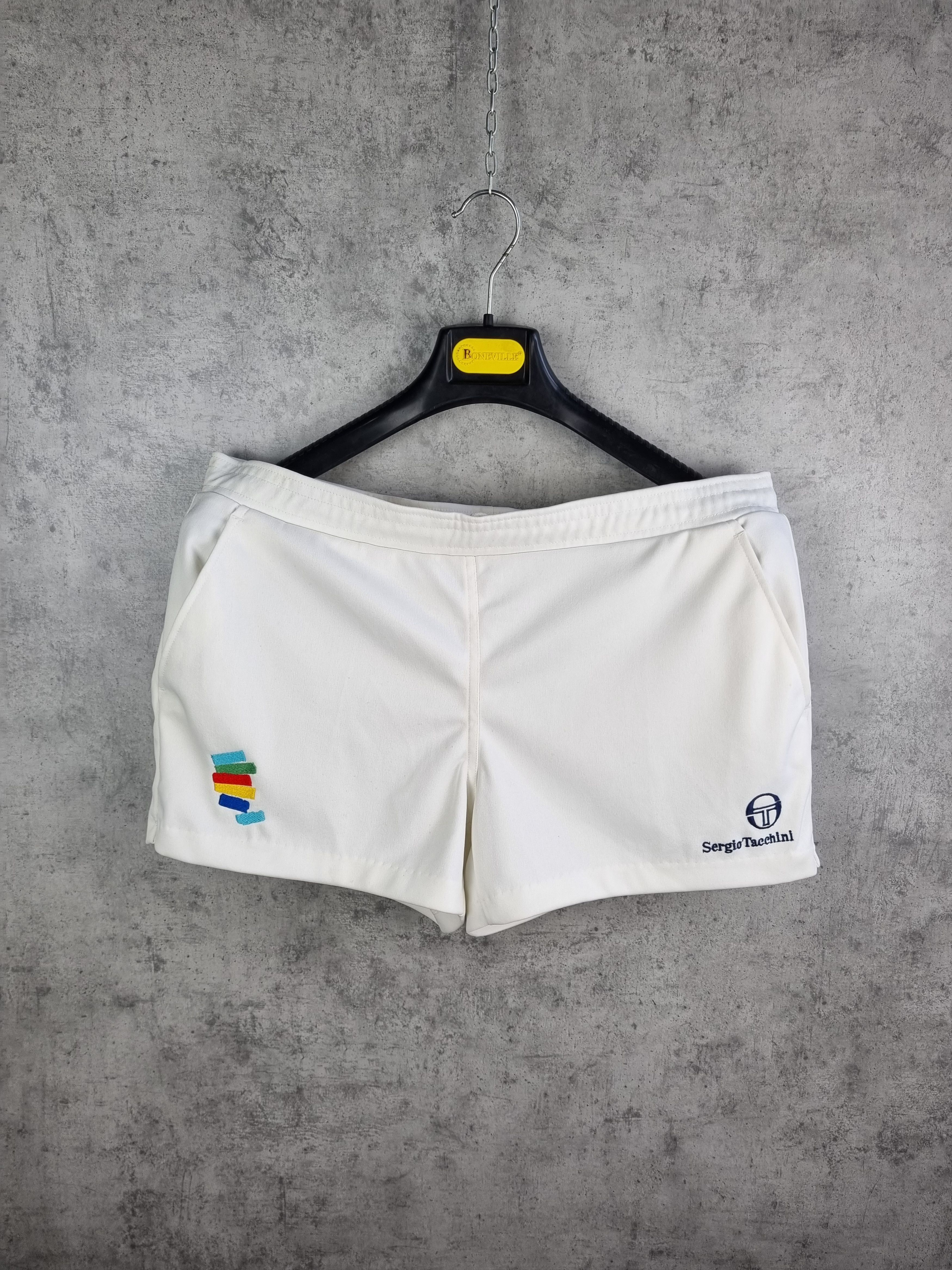 image of Archival Clothing x Sergio Tacchini 80's Sergio Tacchini Tennis Shorts in White, Men's (Size 32)