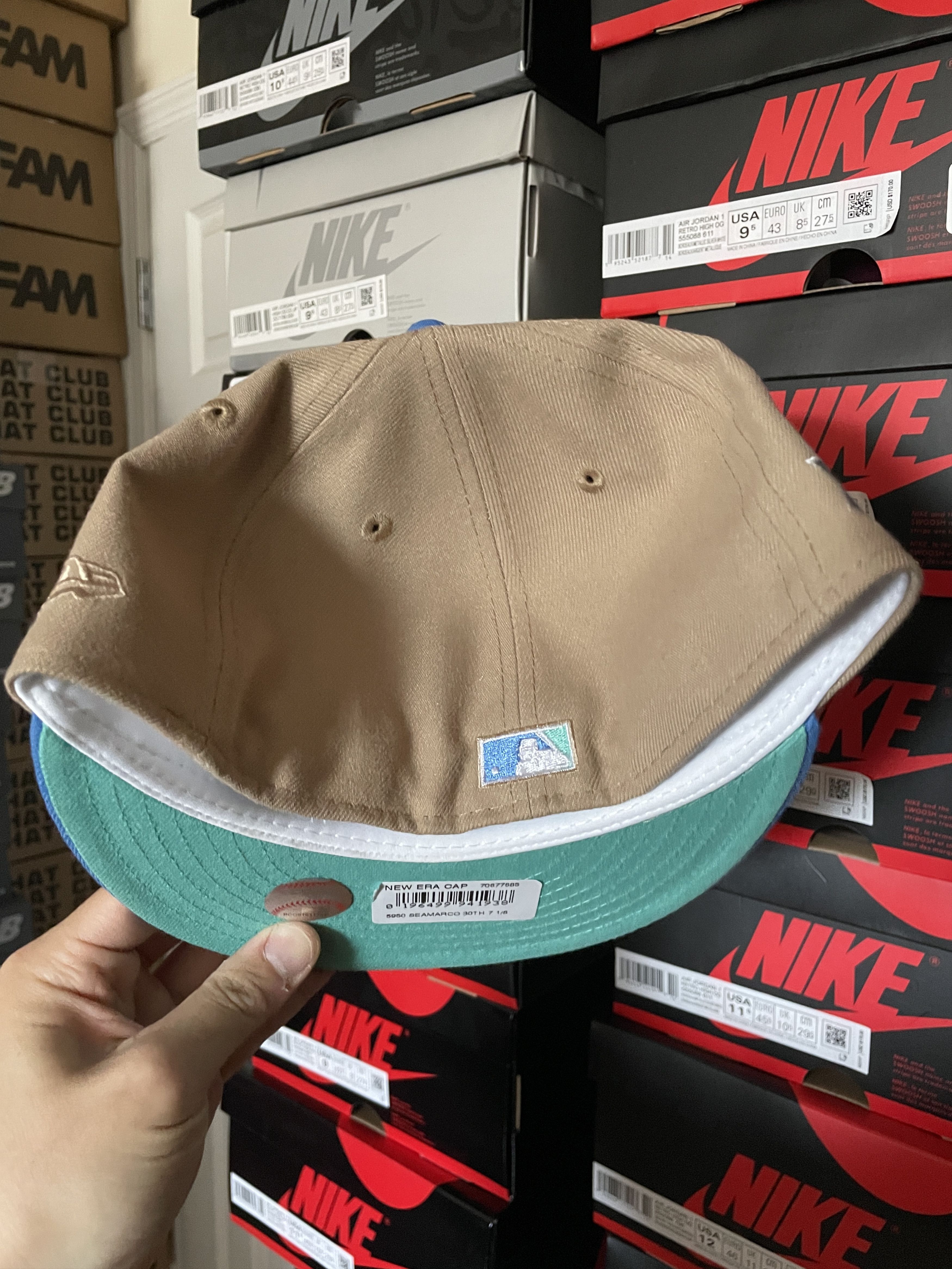 MLB × New Era Tan Khaki Blue Seattle Mariners 7 1/8 Two 2 Tone Iced 30th Size ONE SIZE - 5 Thumbnail