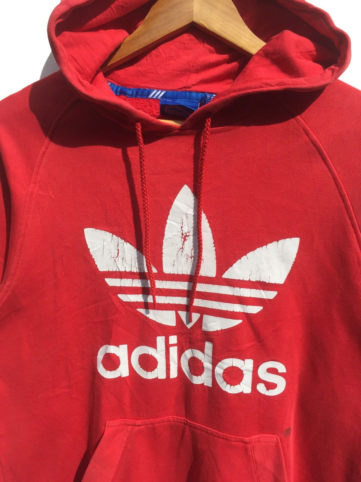 Adidas RARE ADIDAS BIG LOGO SPELLOUT HOODIES Size US L / EU 52-54 / 3 - 3 Thumbnail