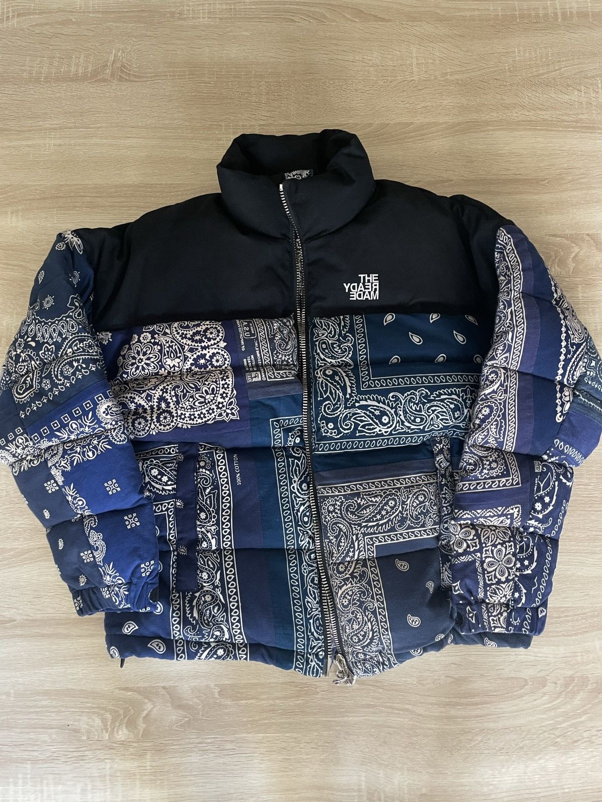 image of Readymade Bandana Down Jacket Size 1 in Blue, Men's