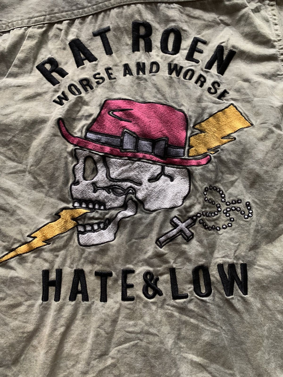 Japanese Brand Rat Roen Embroidery Skull Design Size US XXS / EU 40 - 5 Thumbnail