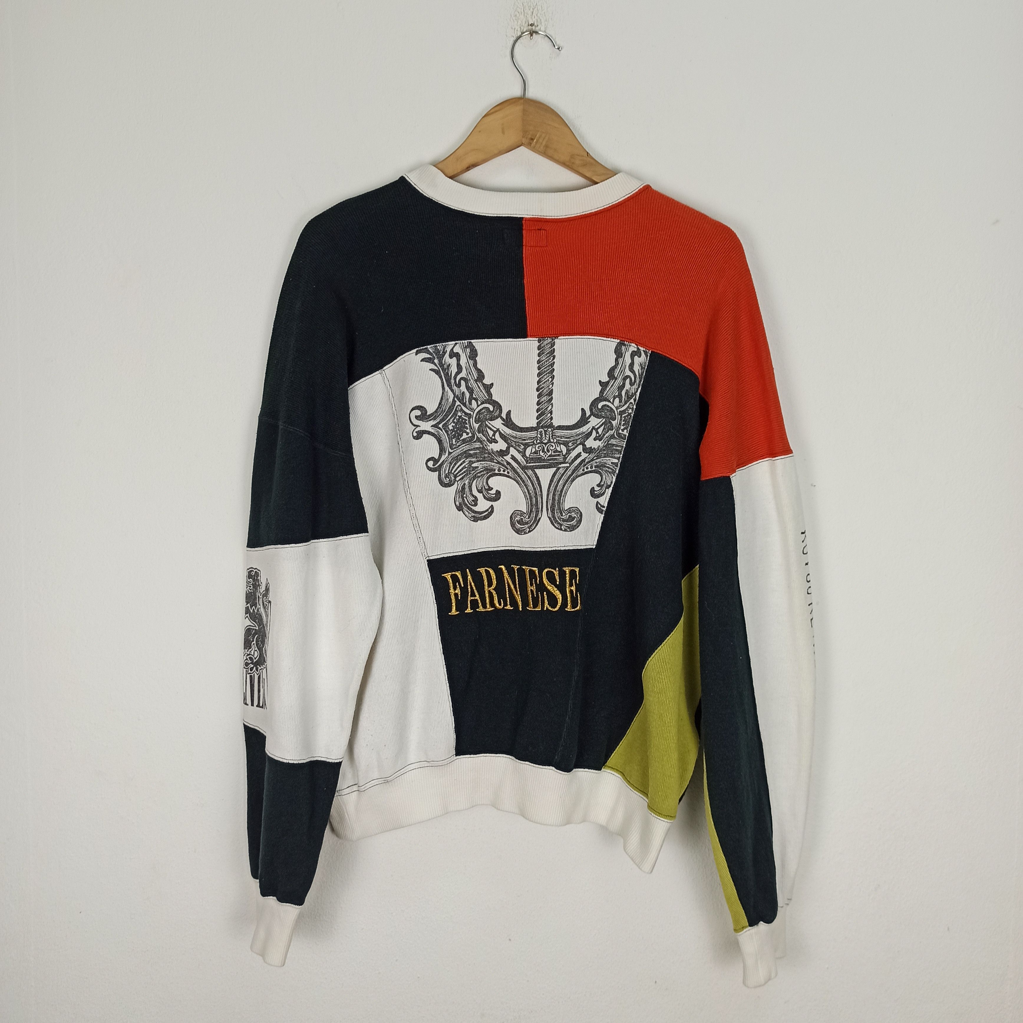 Japanese Brand Rare Farnese block colour design Sweatshirt Size US XL / EU 56 / 4 - 5 Thumbnail
