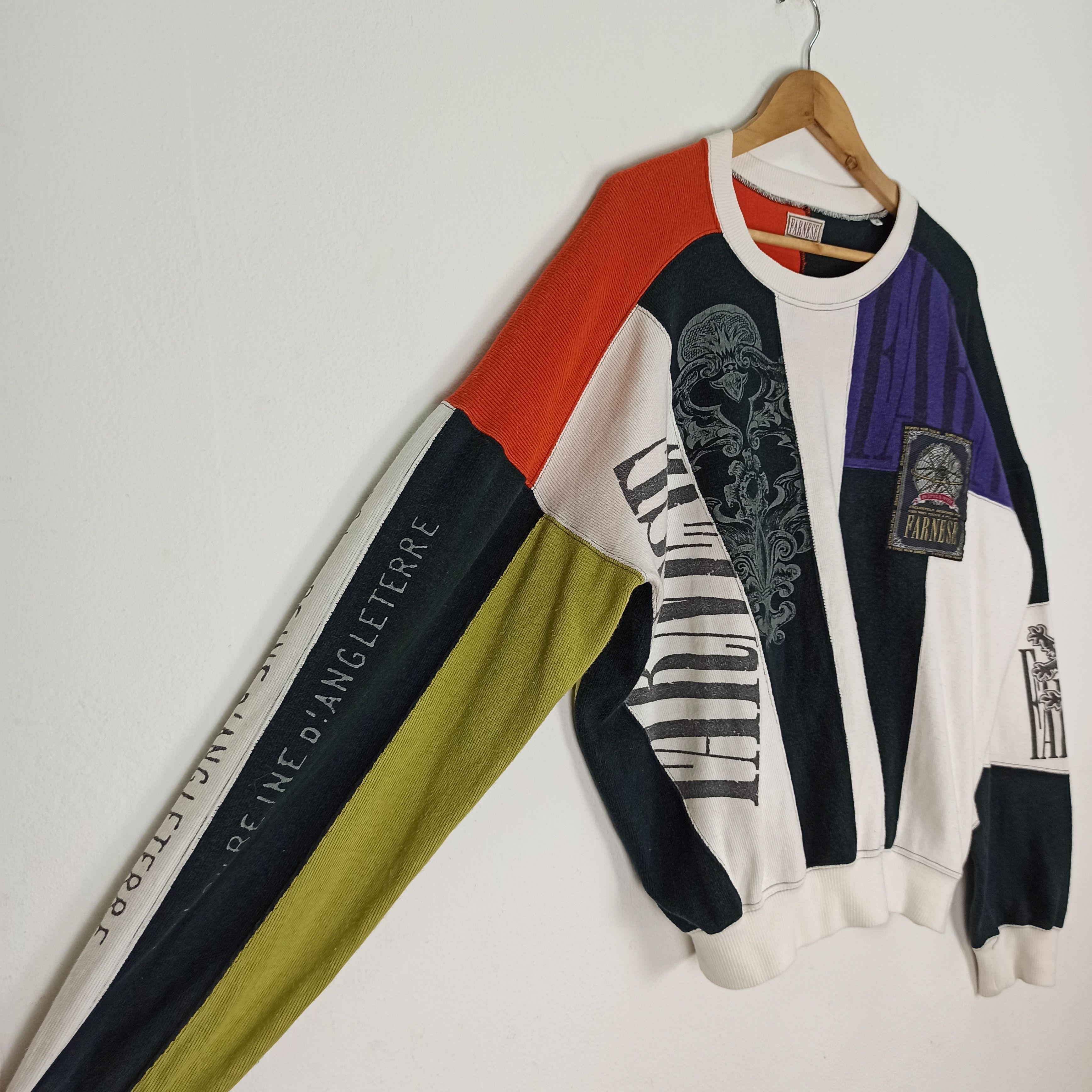 Japanese Brand Rare Farnese block colour design Sweatshirt Size US XL / EU 56 / 4 - 3 Thumbnail