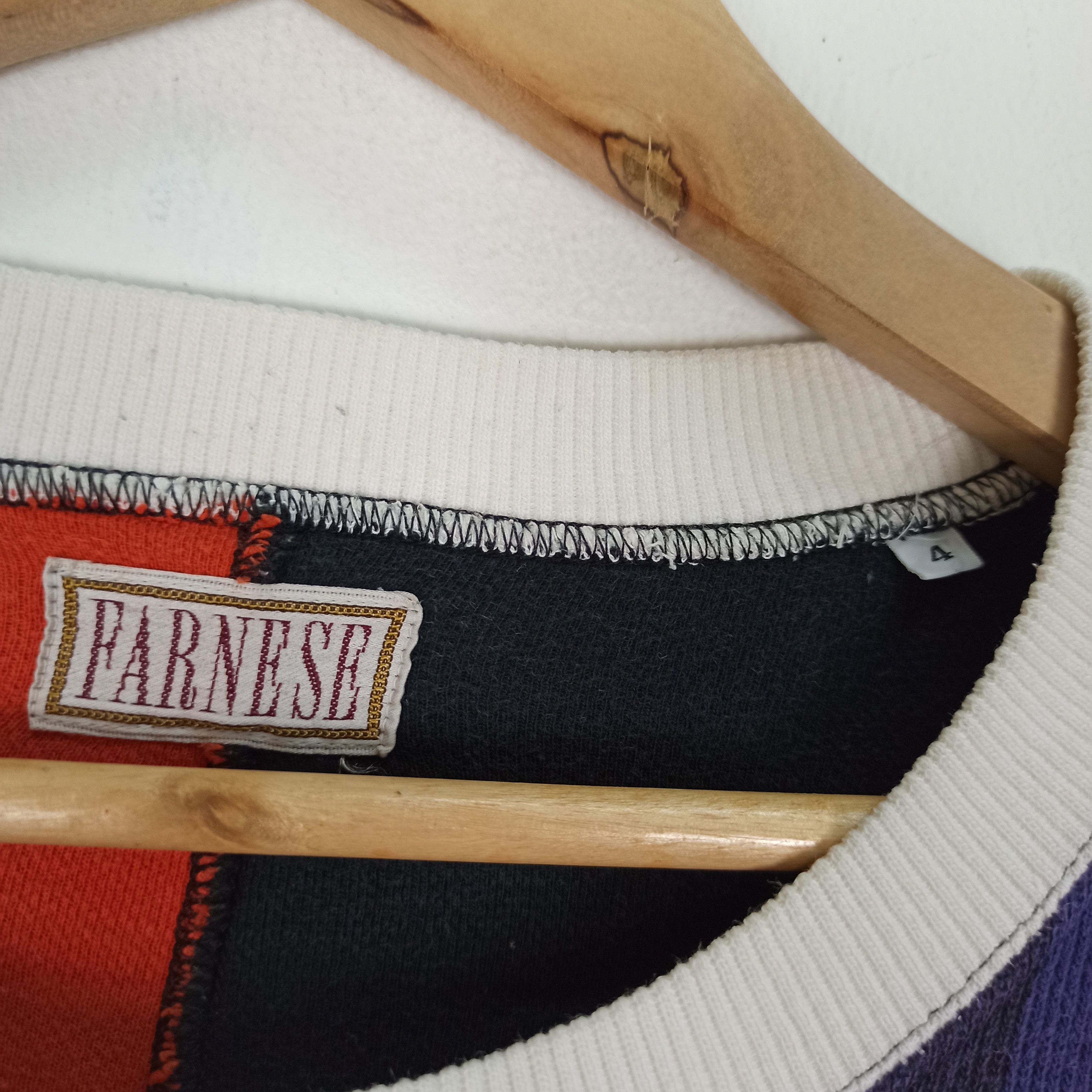 Japanese Brand Rare Farnese block colour design Sweatshirt Size US XL / EU 56 / 4 - 9 Thumbnail