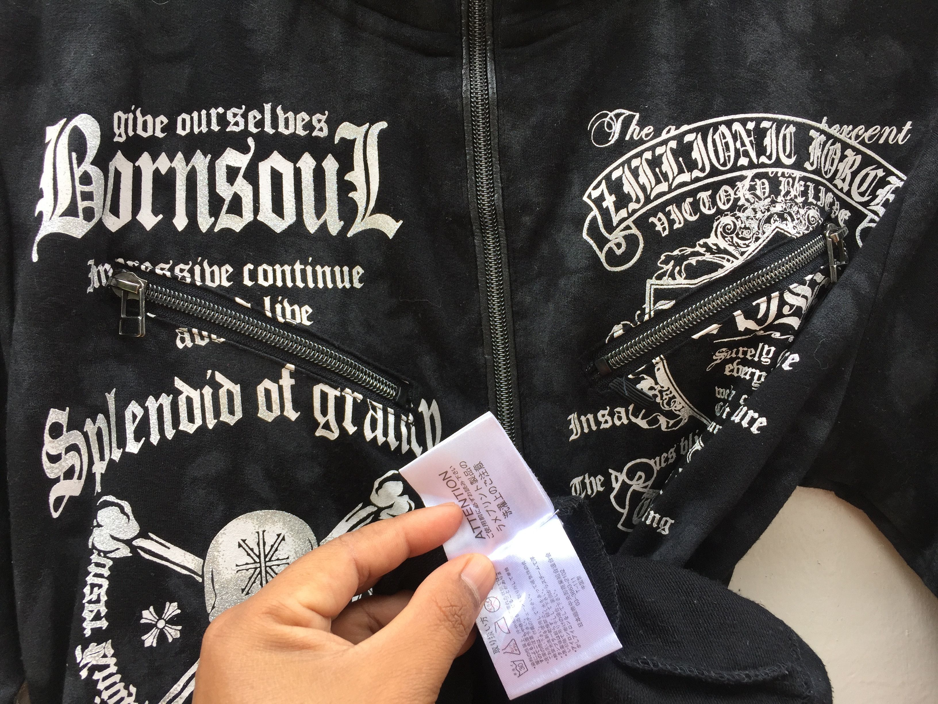 Japanese Brand Japanese Brand Punker Design skull hoodie Size US M / EU 48-50 / 2 - 7 Thumbnail