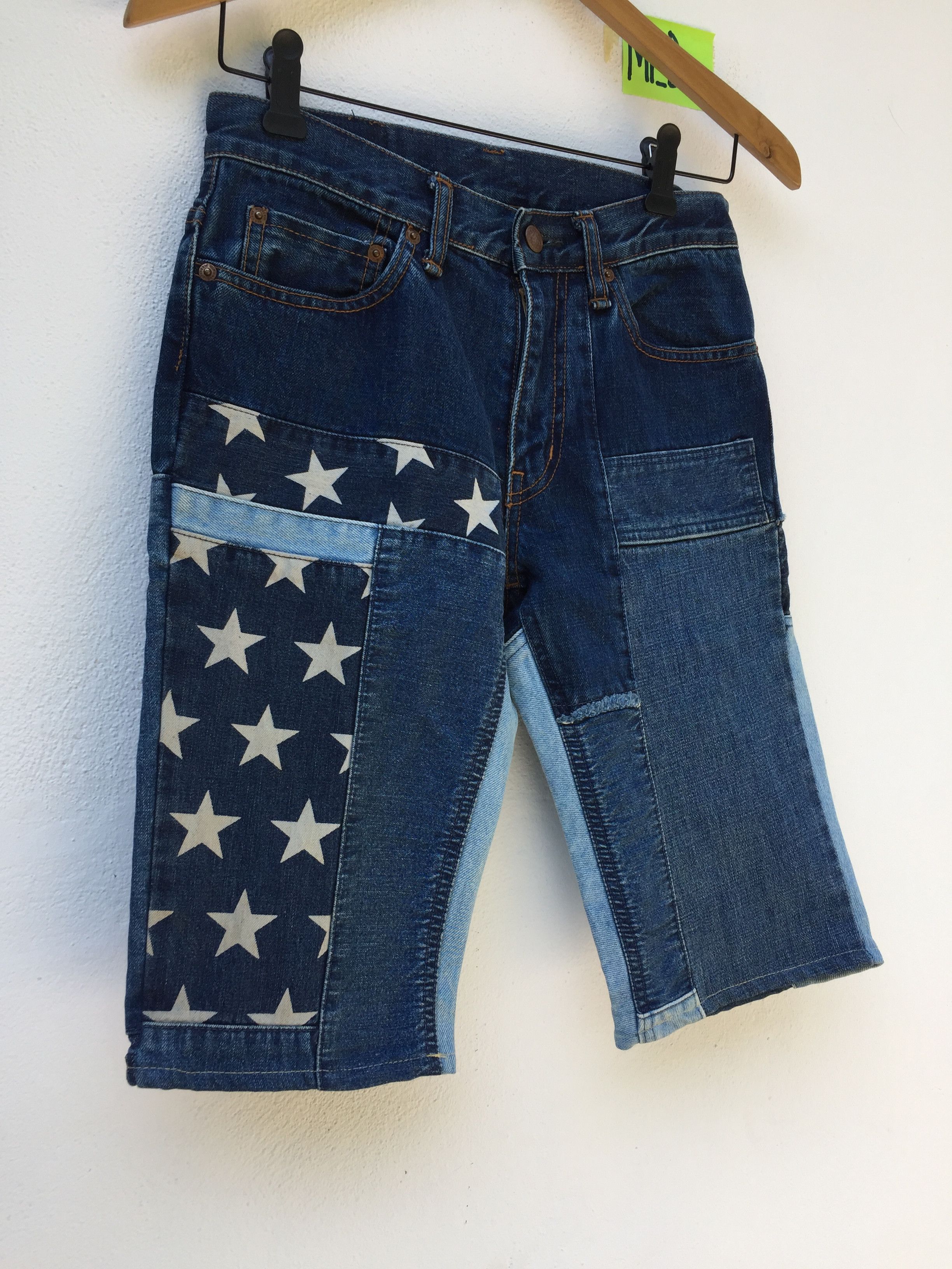 Hysteric Glamour Rare Kinky Jeans Hysteric Stars Patchwork Short Denim Jeans Size US 28 / EU 44 - 2 Thumbnail