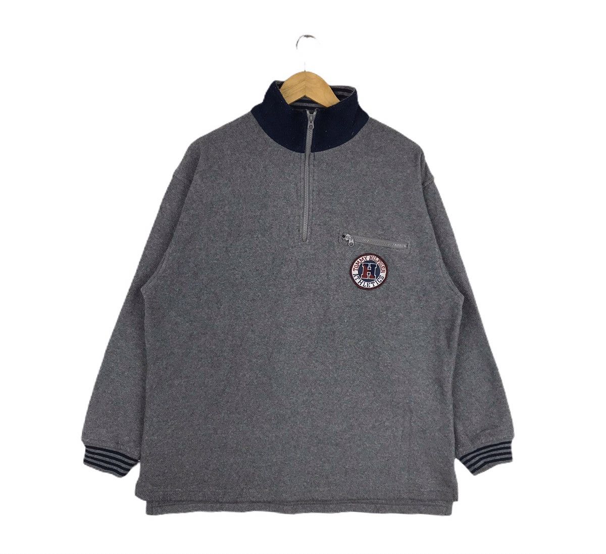 Tommy Hilfiger Vintage TommyHilfiger Athletic HalfZipper Fleece Sweatshirt Size US L / EU 52-54 / 3 - 1 Thumbnail