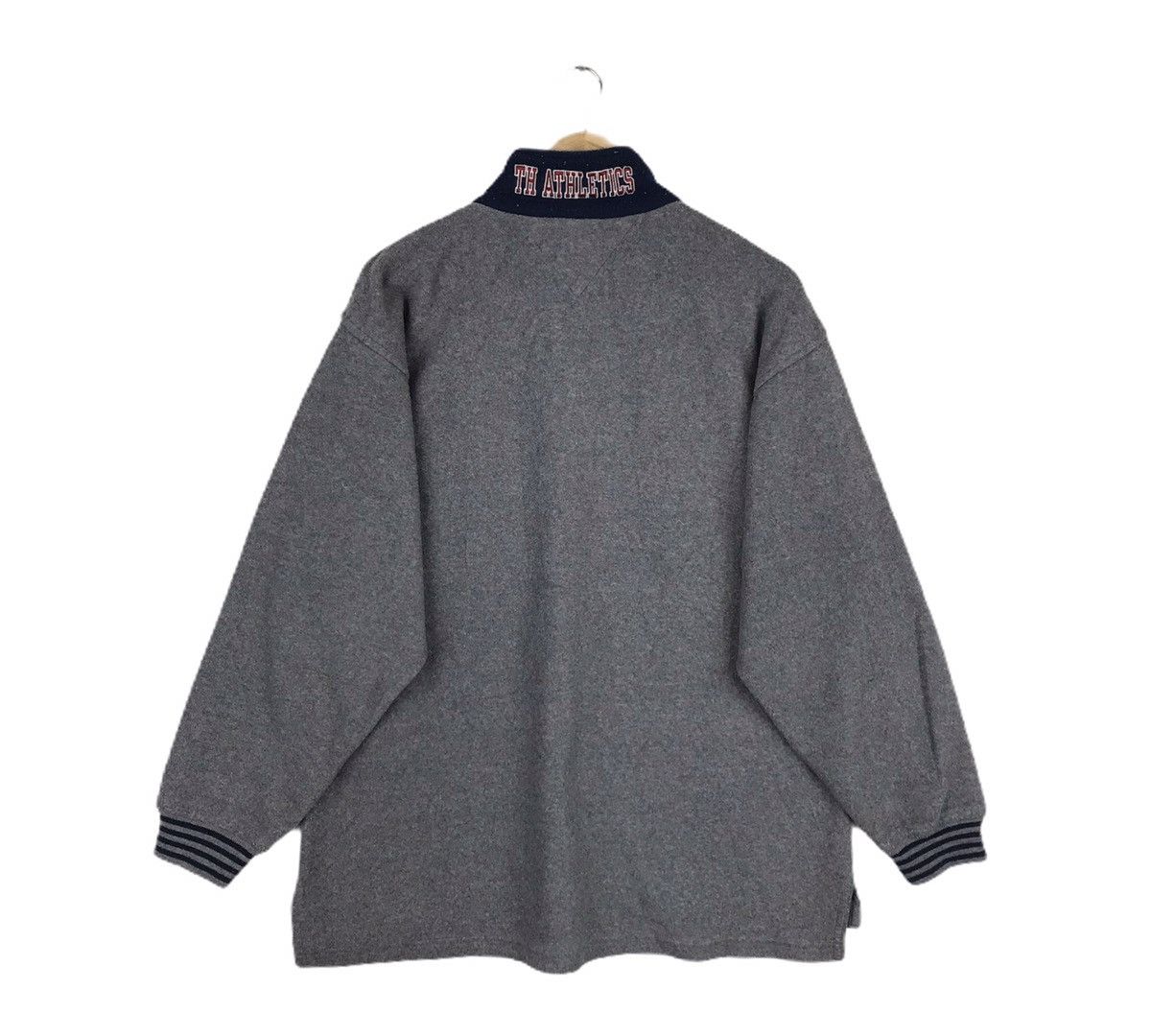 Tommy Hilfiger Vintage TommyHilfiger Athletic HalfZipper Fleece Sweatshirt Size US L / EU 52-54 / 3 - 3 Thumbnail