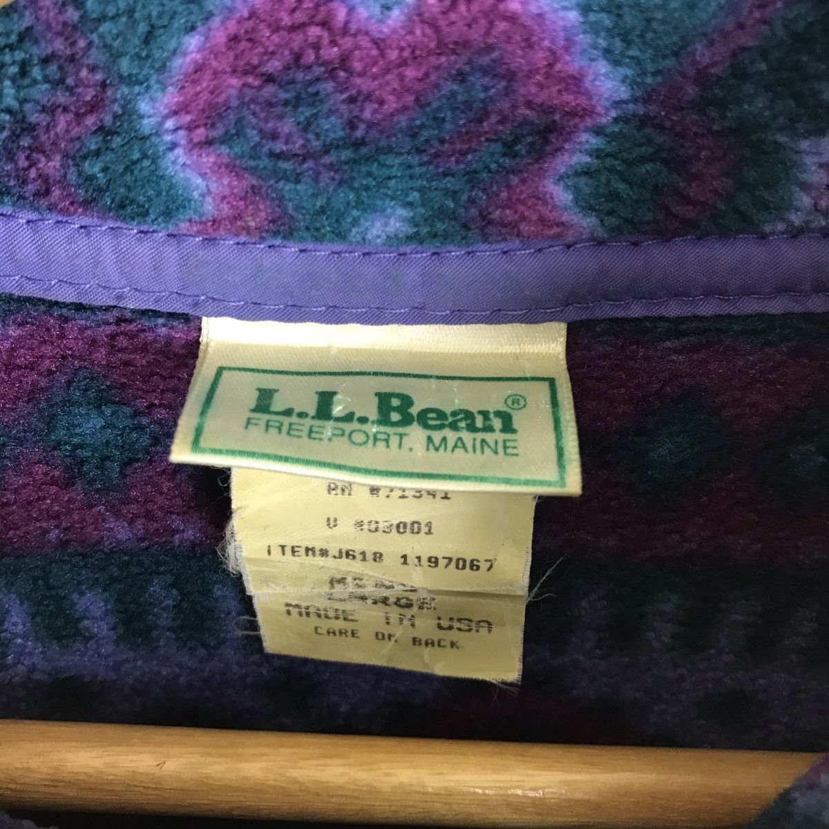L.L. Bean Vintage LL BEAN Abstract Half Snap Button Fleece Sweatshirt Size US L / EU 52-54 / 3 - 5 Thumbnail