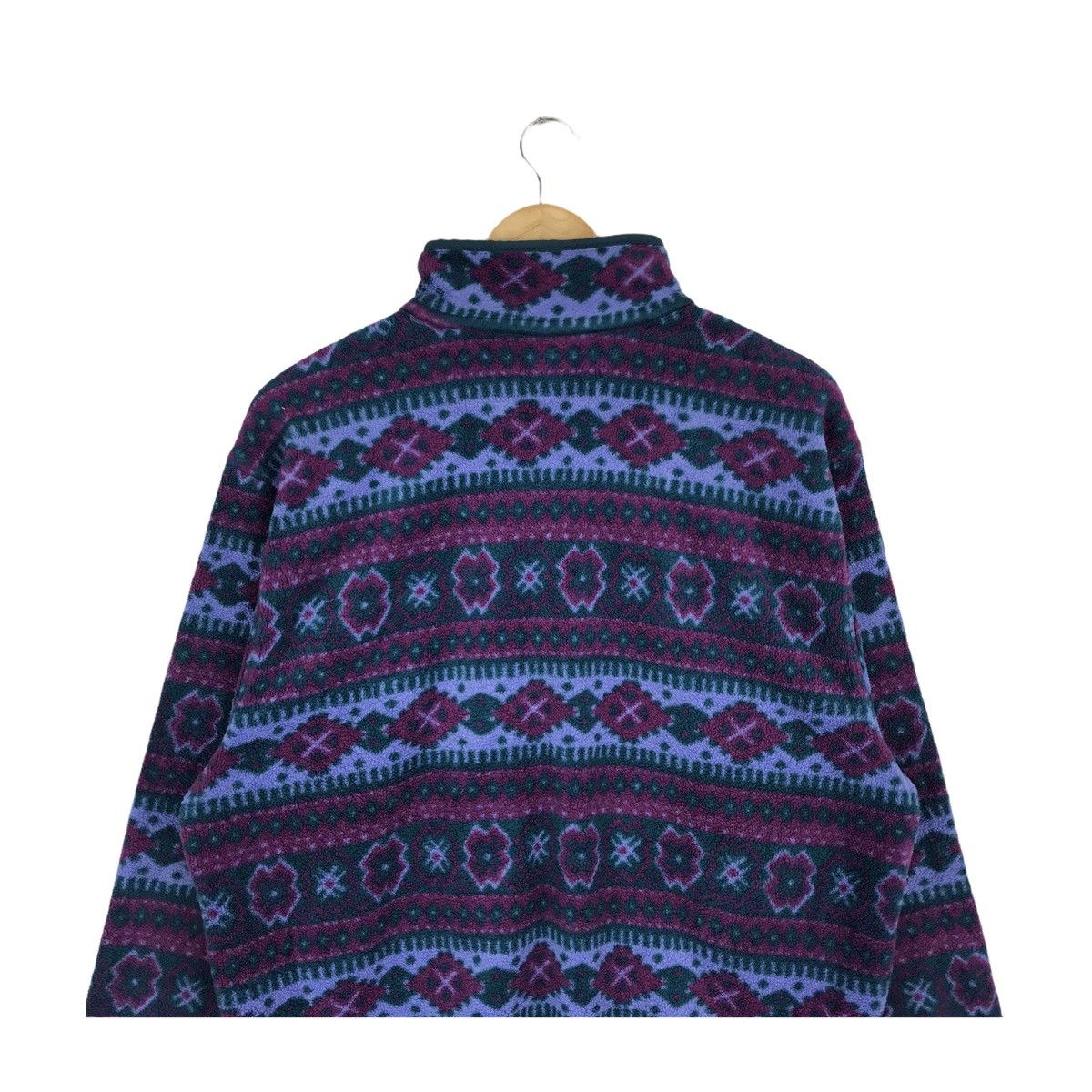 L.L. Bean Vintage LL BEAN Abstract Half Snap Button Fleece Sweatshirt Size US L / EU 52-54 / 3 - 4 Thumbnail