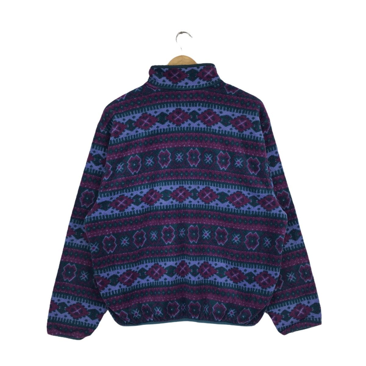 L.L. Bean Vintage LL BEAN Abstract Half Snap Button Fleece Sweatshirt Size US L / EU 52-54 / 3 - 3 Thumbnail