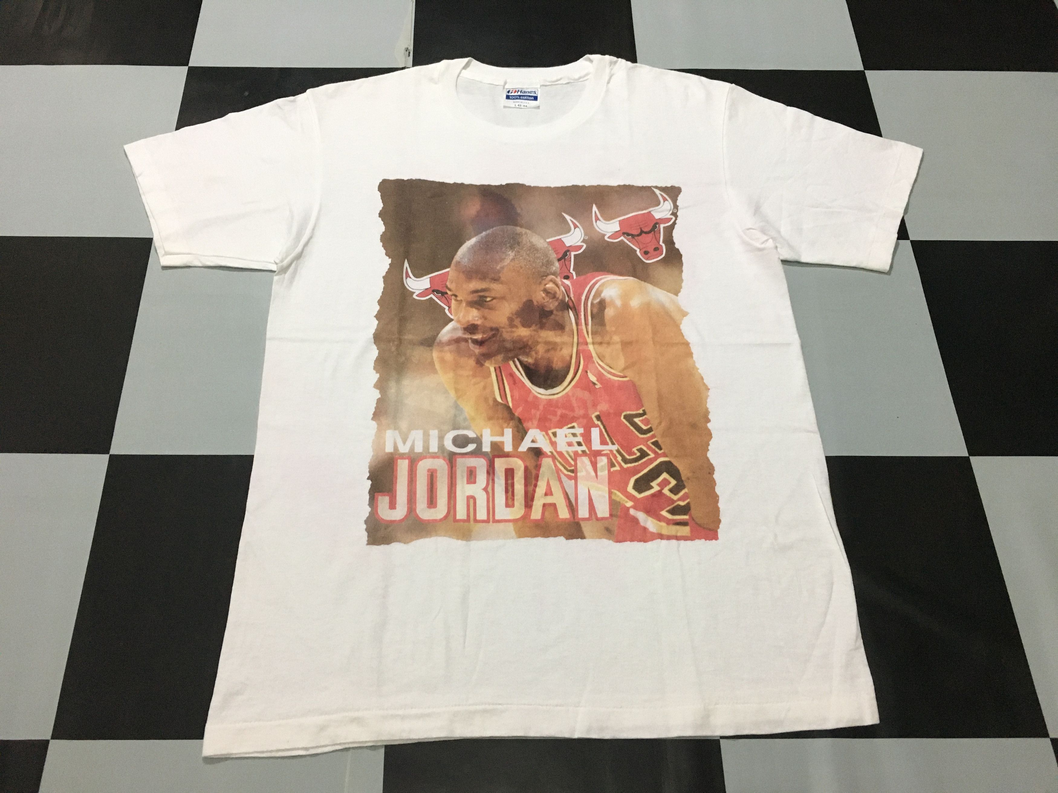 NBA × Rap Tees × Vintage Vintage Michael Jordan shirt Bulls bootleg Single stitch Size US L / EU 52-54 / 3 - 2 Thumbnail