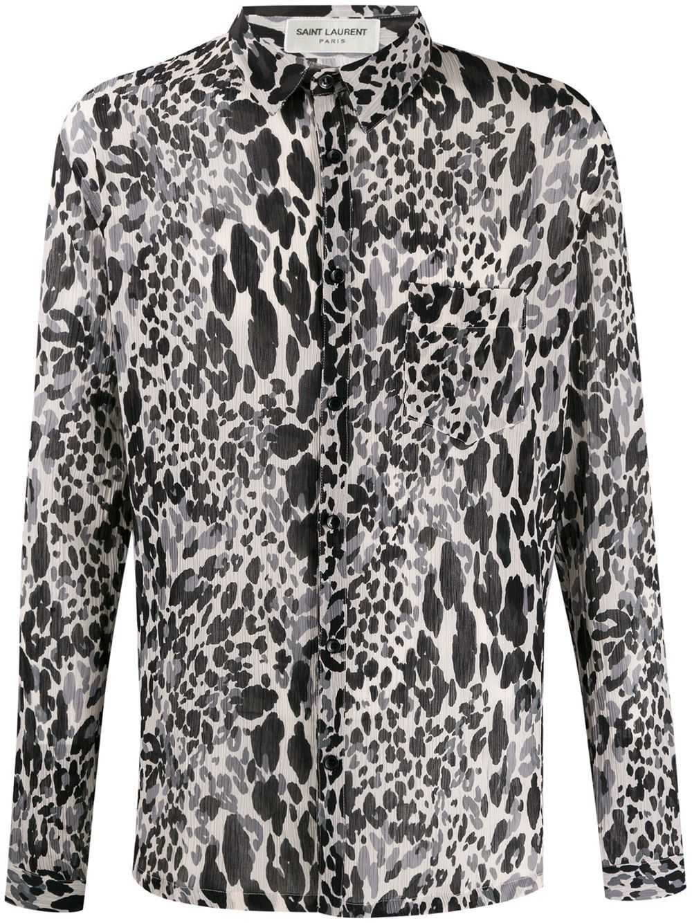 Saint Laurent Paris SS20 Snow Leopard Print Crepe Shirt sz37 &38 Size US S / EU 44-46 / 1 - 10 Thumbnail