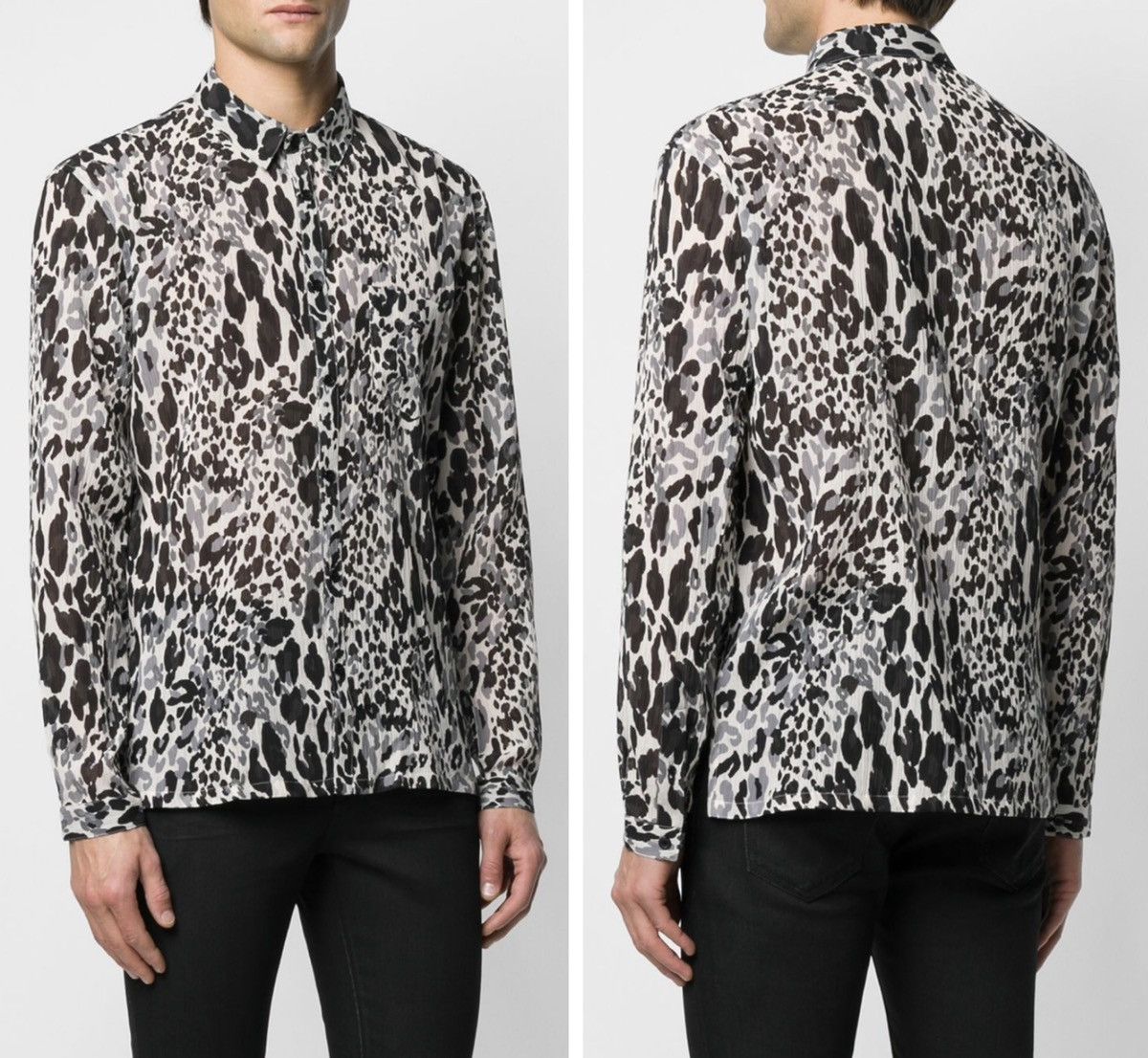 Saint Laurent Paris SS20 Snow Leopard Print Crepe Shirt sz37 &38 Size US S / EU 44-46 / 1 - 12 Thumbnail