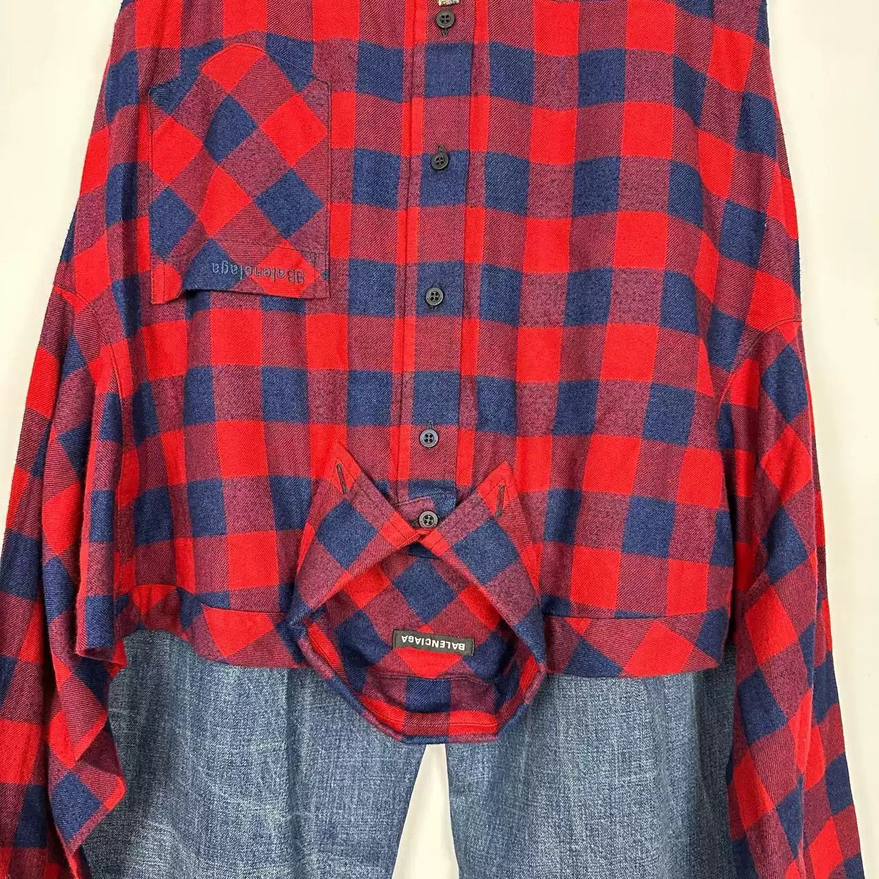 Balenciaga Balenciaga 21ss Splicing Shirt Jeans Size US 28 / EU 44 - 3 Thumbnail