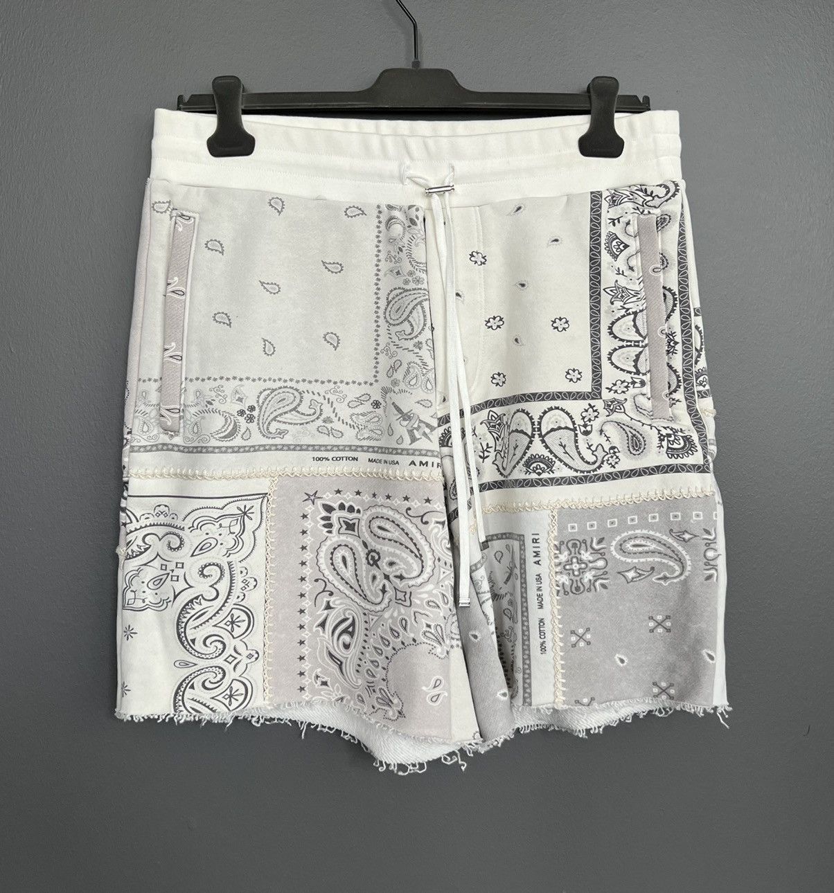 Amiri Bandana Reconstructed Cotton Shorts