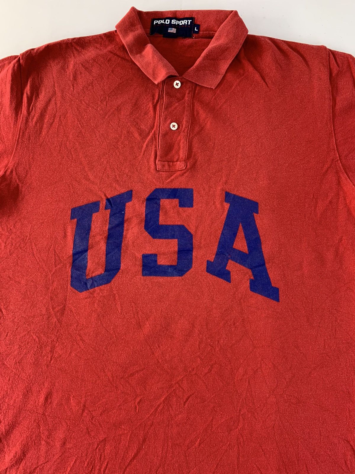 Polo Ralph Lauren Polo Sport Ralph Lauren RL USA Spell Out Polo Tee Size US L / EU 52-54 / 3 - 2 Thumbnail