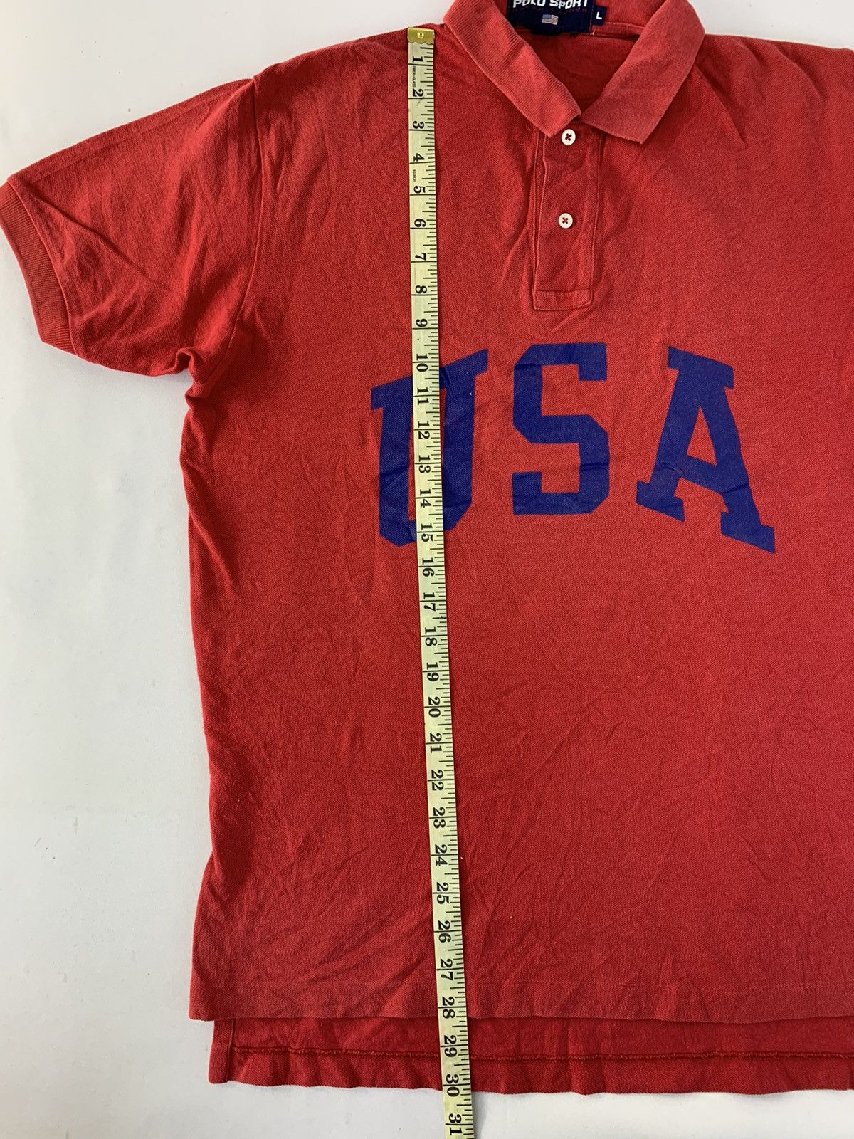 Polo Ralph Lauren Polo Sport Ralph Lauren RL USA Spell Out Polo Tee Size US L / EU 52-54 / 3 - 7 Thumbnail