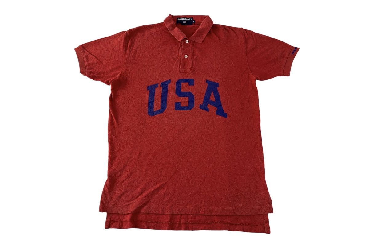 Polo Ralph Lauren Polo Sport Ralph Lauren RL USA Spell Out Polo Tee Size US L / EU 52-54 / 3 - 1 Thumbnail