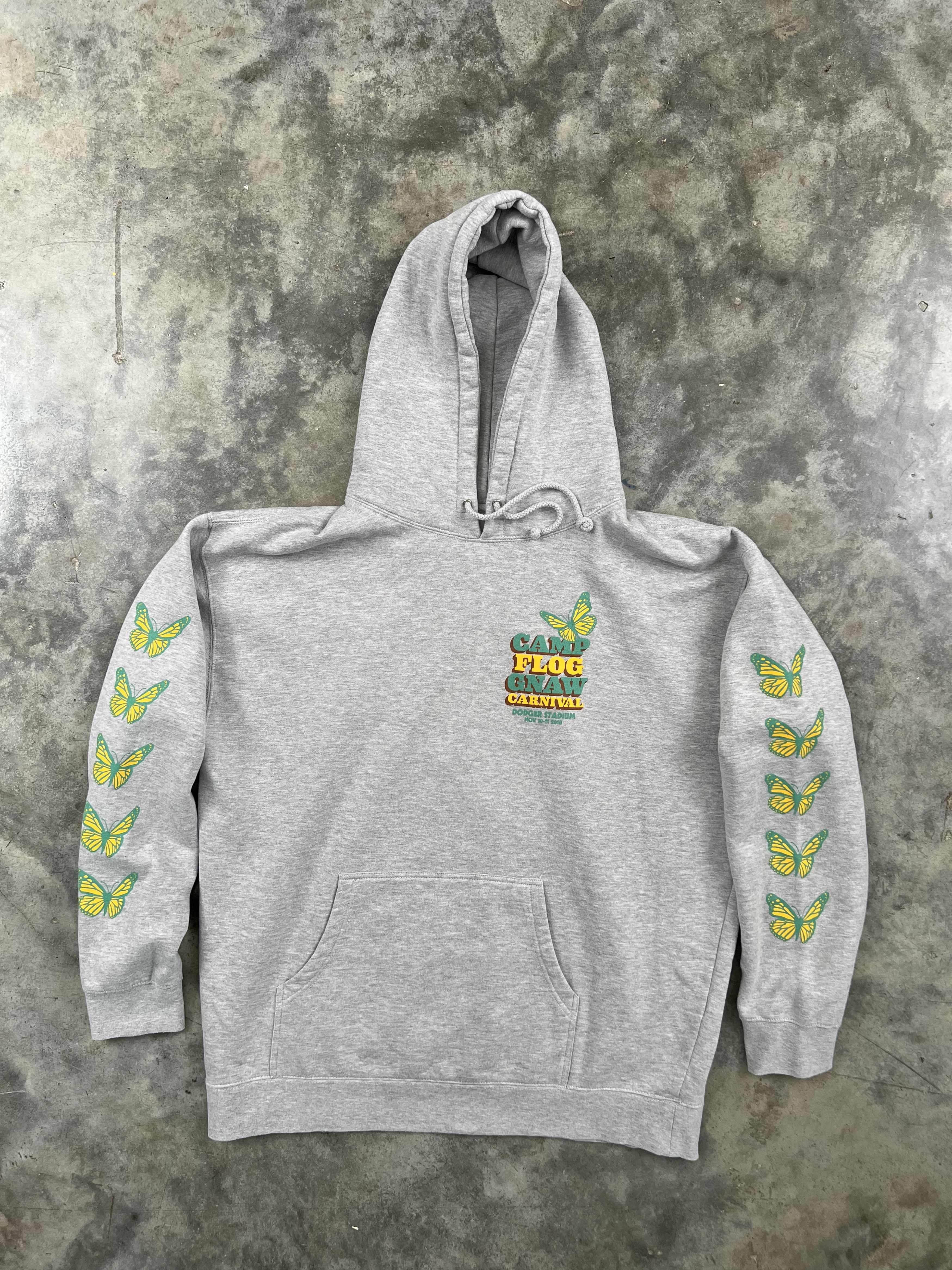 Image of Golf Wang Camp Floggnaw Butterfly Hoodie Grey XL Tyler, Men's