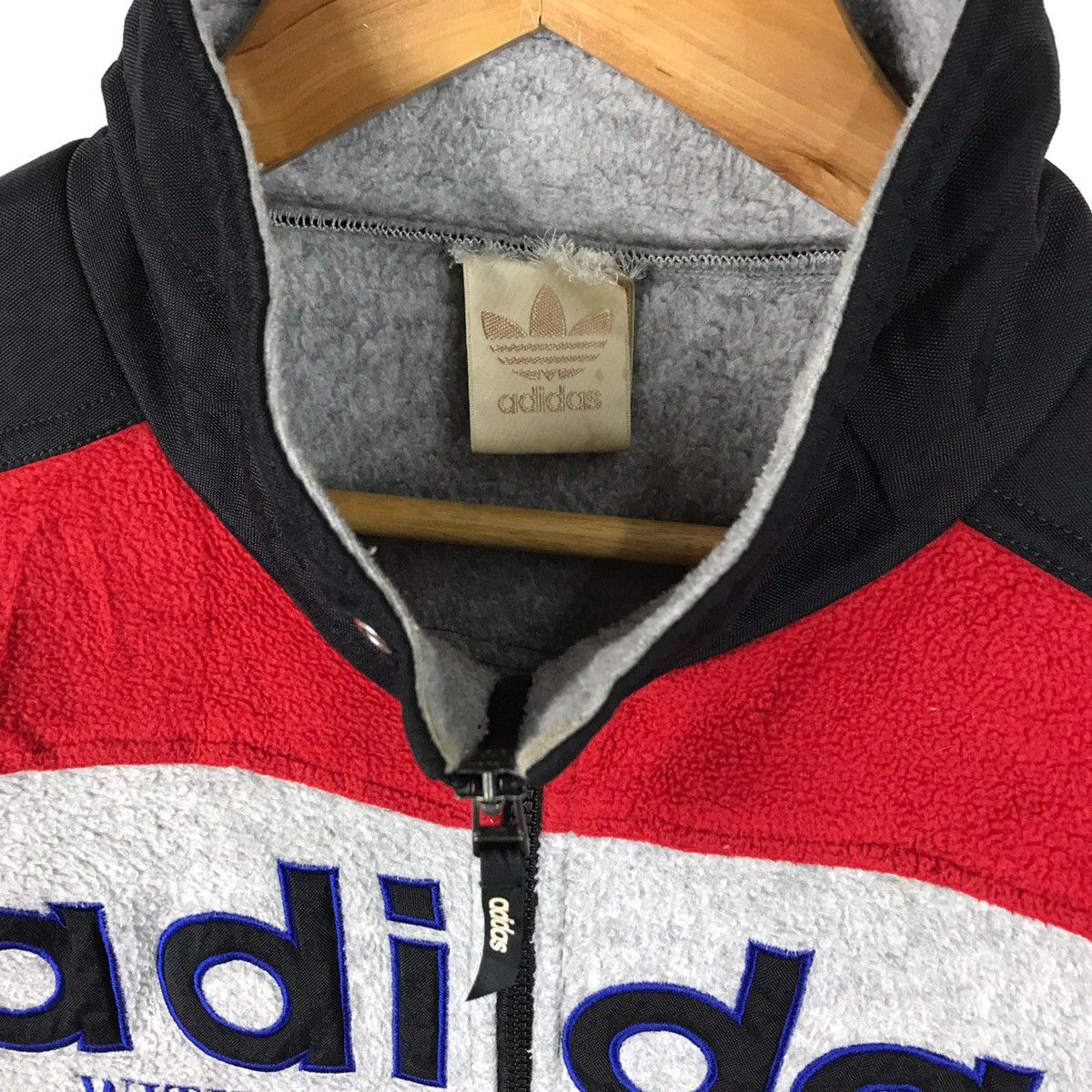 Adidas Vintage 90’s Adidas Fleece Zipper Jacket Size US L / EU 52-54 / 3 - 7 Thumbnail