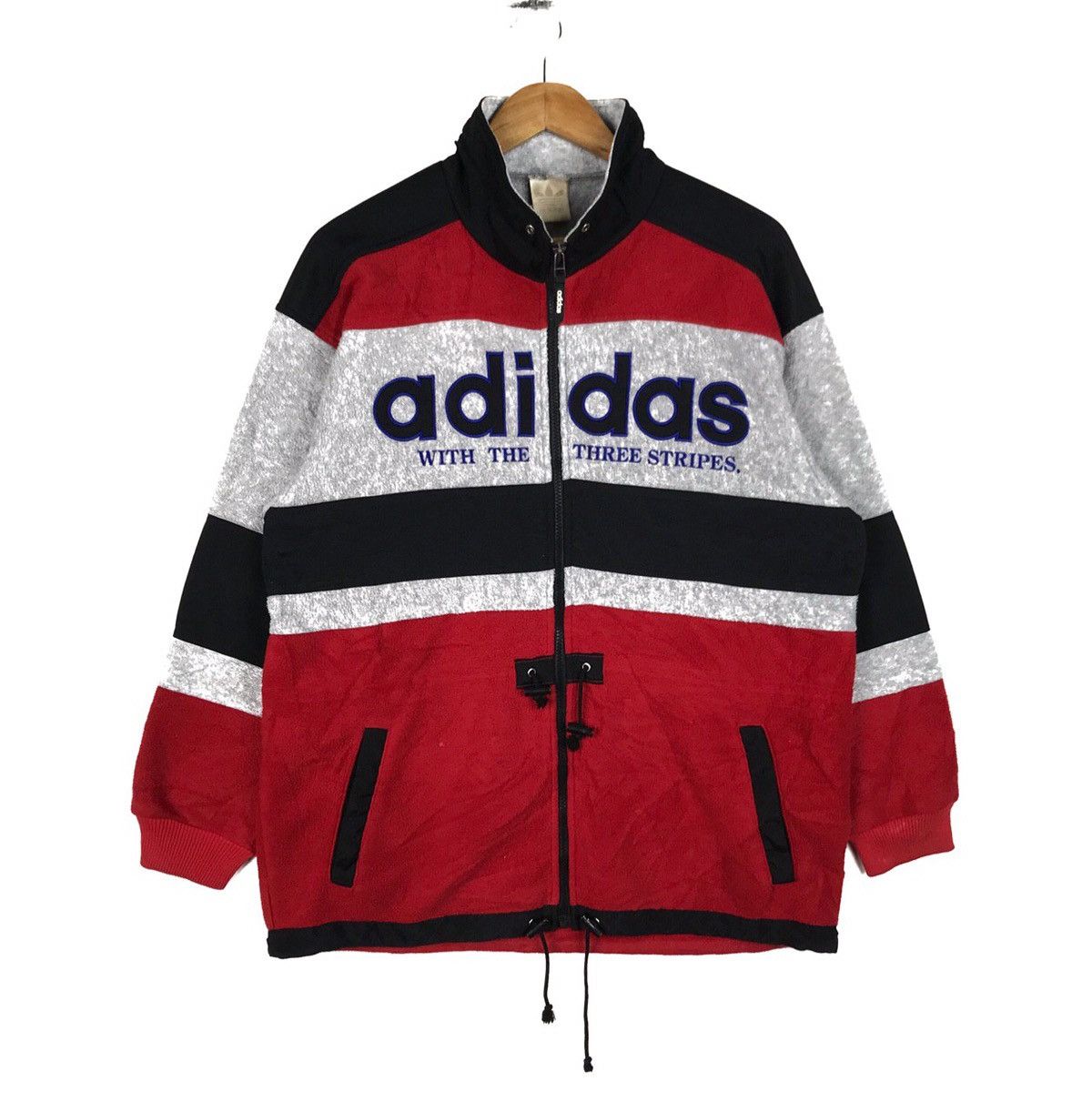 Vintage 90'S adidas Team nylon jacket, men's size XL Nylon black type Vintage Second Hand