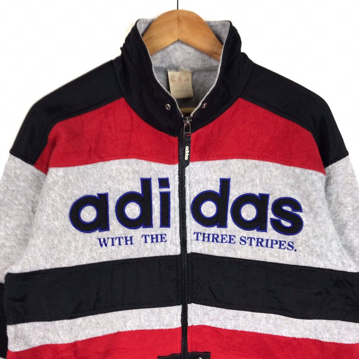 Adidas Vintage 90’s Adidas Fleece Zipper Jacket Size US L / EU 52-54 / 3 - 2 Thumbnail