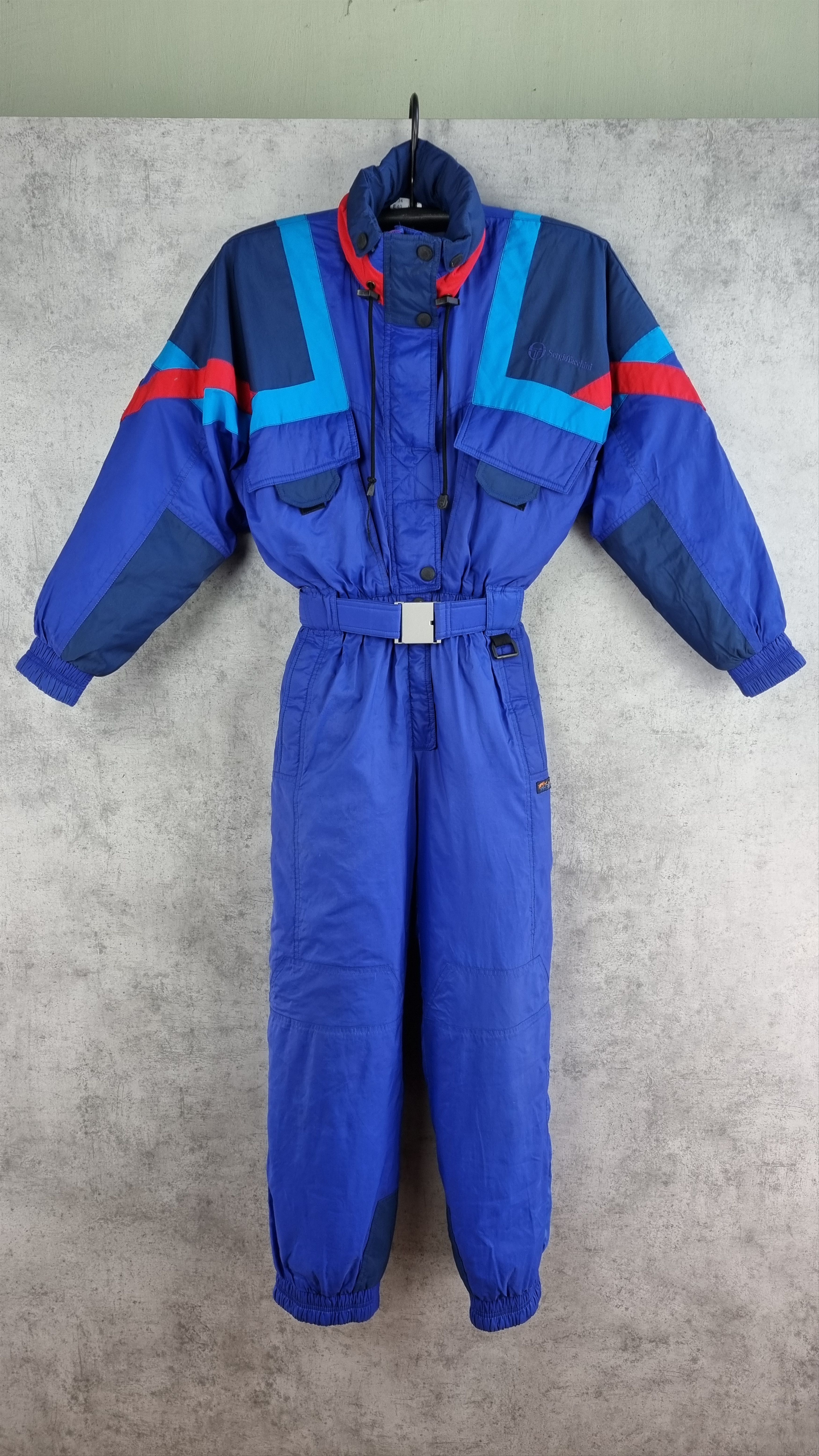 Sergio Tacchini 🎿 90s Sergio Tacchini Heavy Nylon Hooded Jumpsuit Size US 31 - 15 Thumbnail