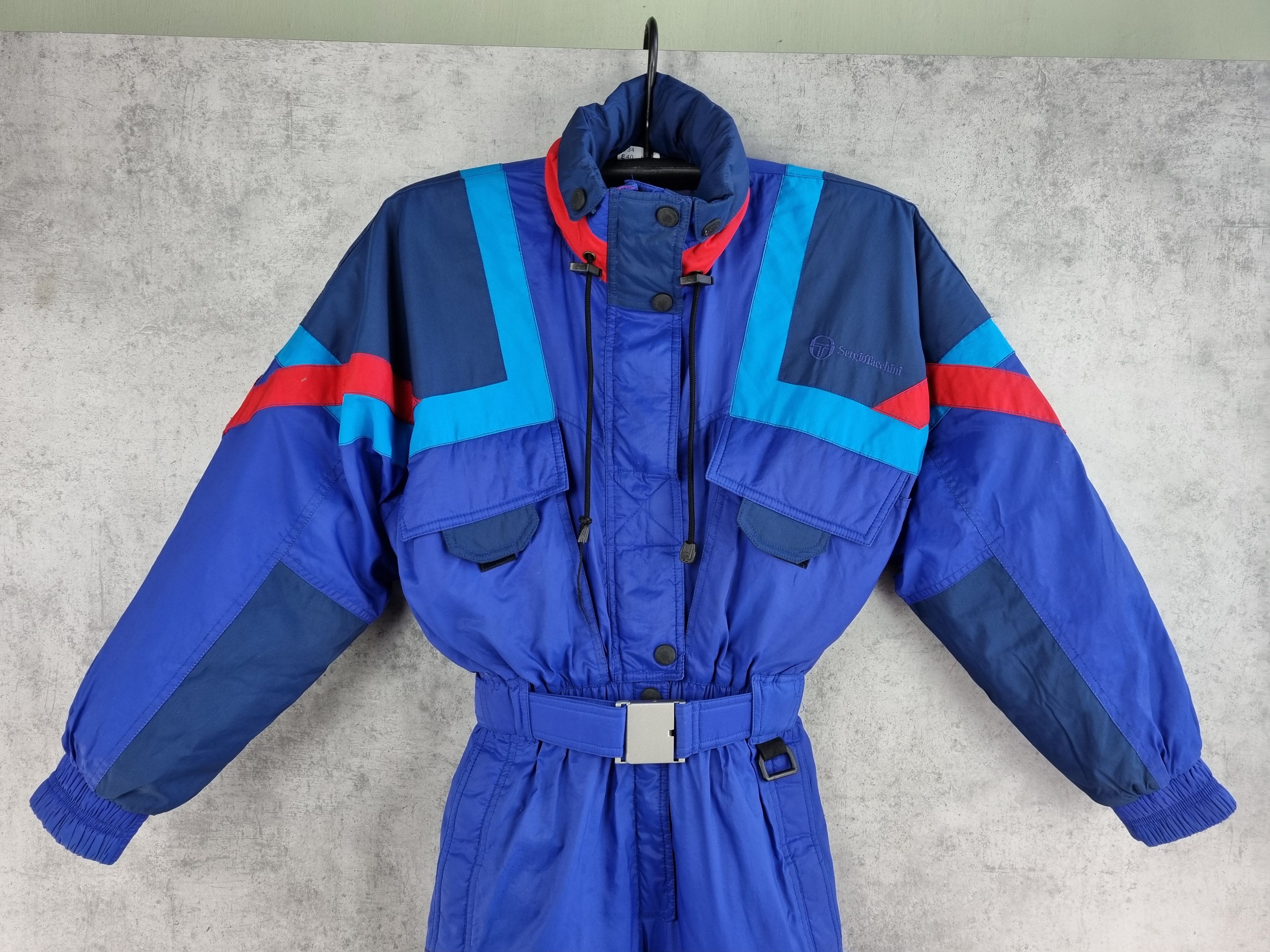 Sergio Tacchini 🎿 90s Sergio Tacchini Heavy Nylon Hooded Jumpsuit Size US 31 - 2 Thumbnail