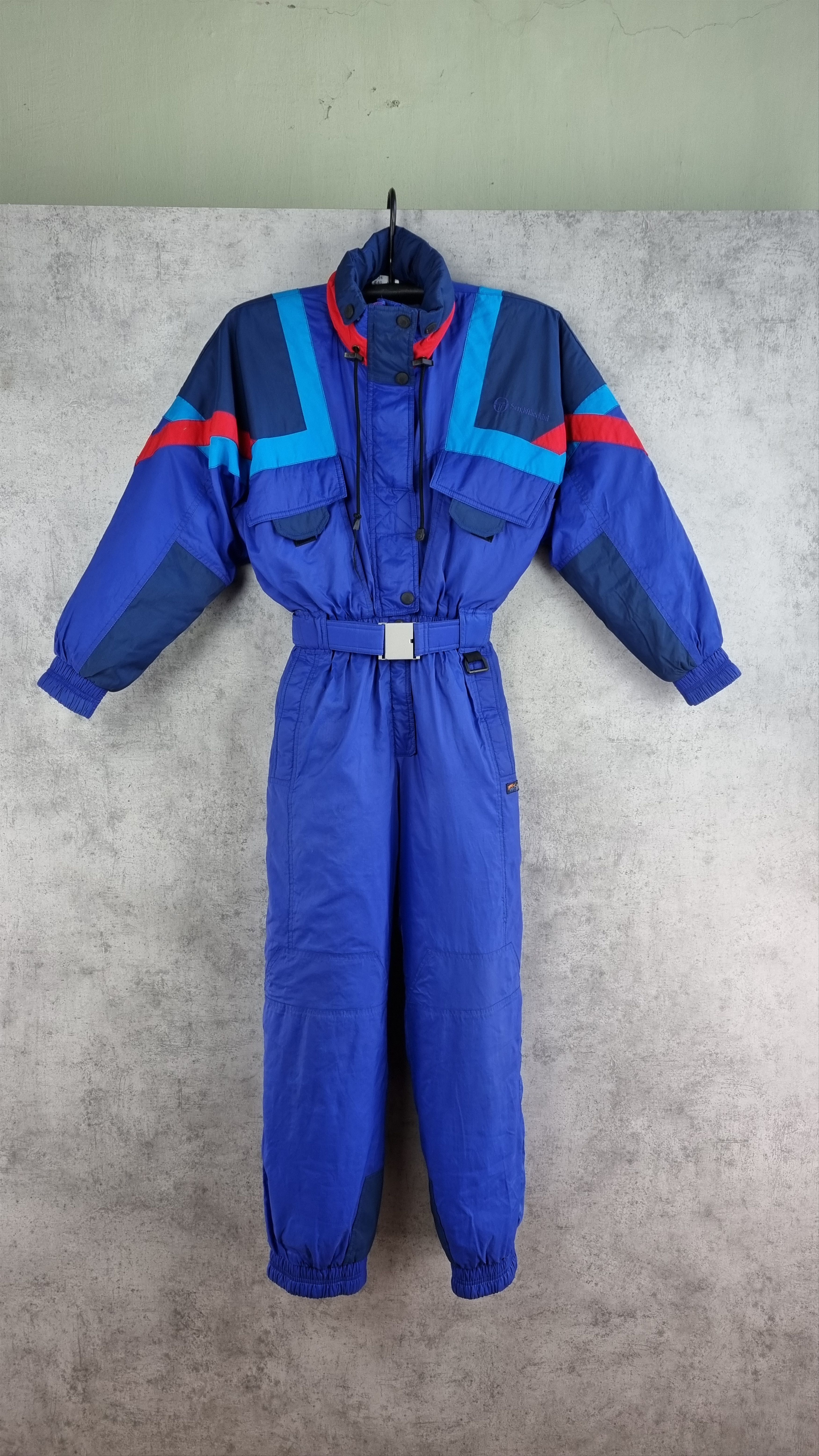 Sergio Tacchini 🎿 90s Sergio Tacchini Heavy Nylon Hooded Jumpsuit Size US 31 - 23 Thumbnail