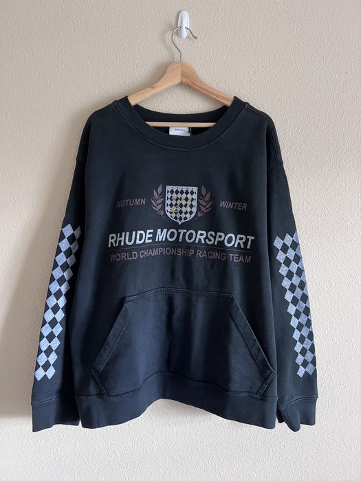 Rhude Rhude Motor Crest Crewneck Sweatshirt Black | Grailed