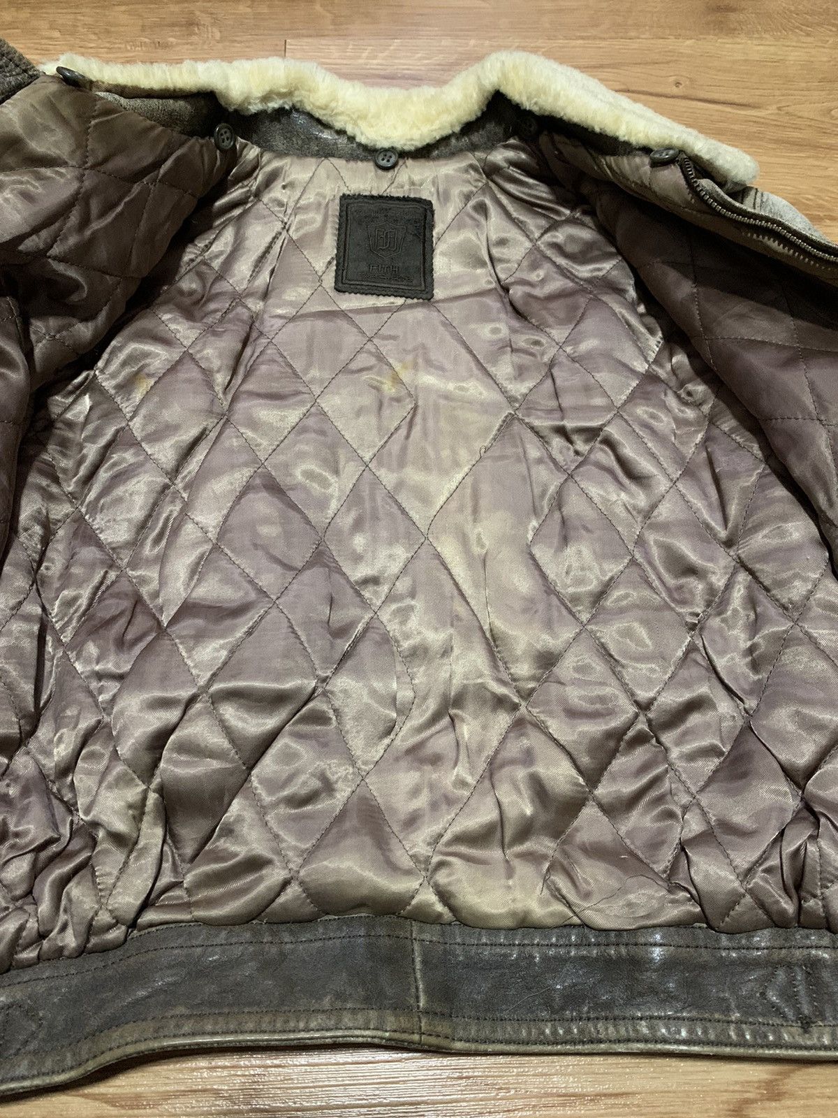 Japanese Brand Rare Vintage Style Leather Bomber Jacket KIDS Back Printing Size US XXS / EU 40 - 6 Thumbnail