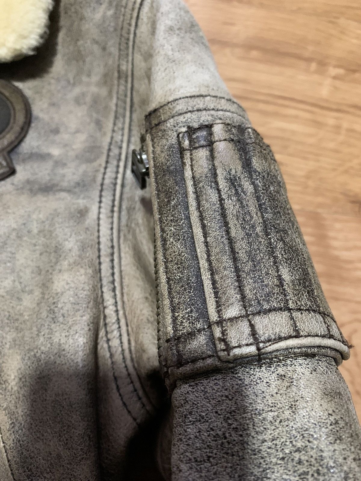 Japanese Brand Rare Vintage Style Leather Bomber Jacket KIDS Back Printing Size US XXS / EU 40 - 7 Thumbnail