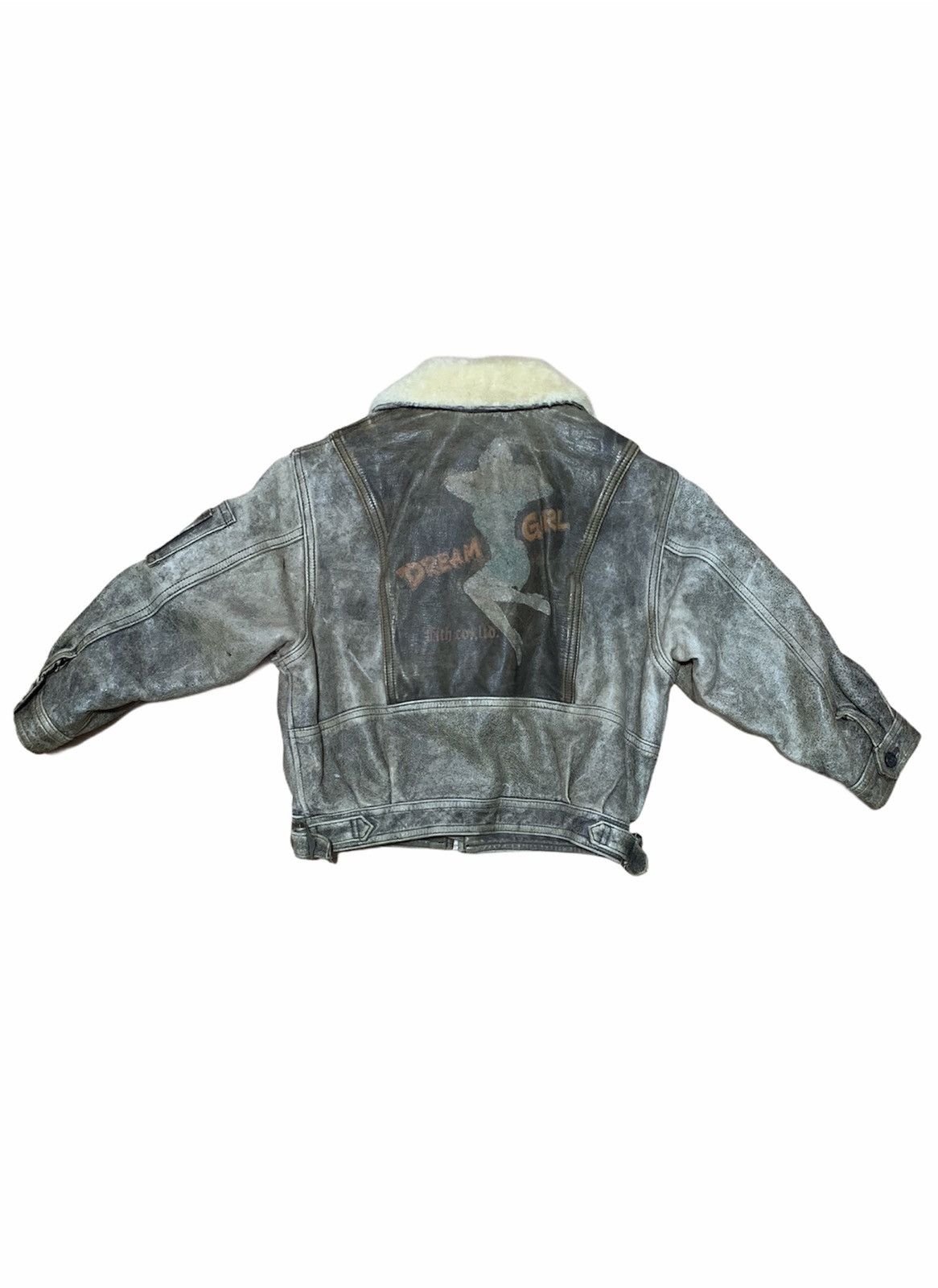 Japanese Brand Rare Vintage Style Leather Bomber Jacket KIDS Back Printing Size US XXS / EU 40 - 2 Thumbnail