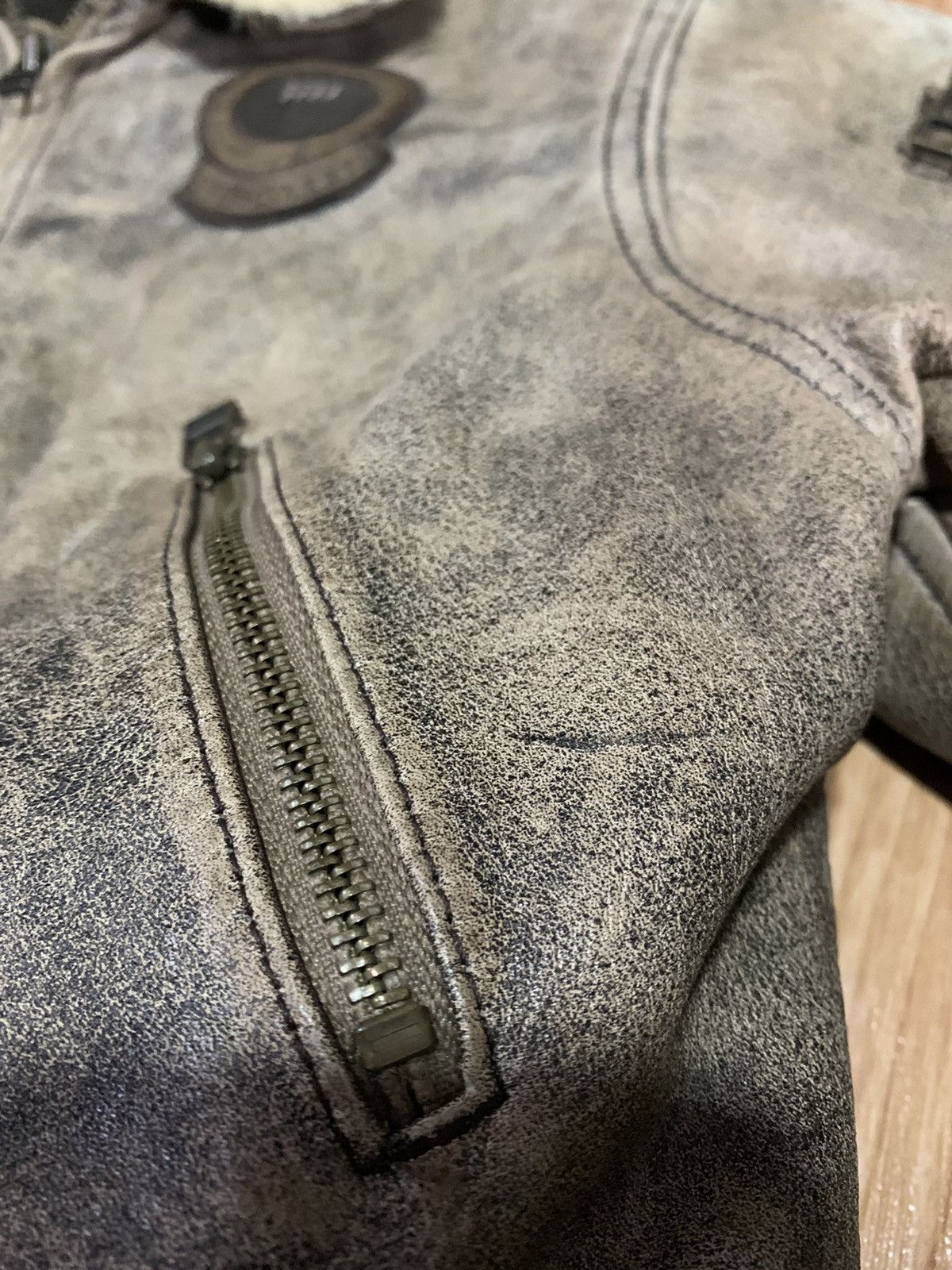 Japanese Brand Rare Vintage Style Leather Bomber Jacket KIDS Back Printing Size US XXS / EU 40 - 8 Thumbnail