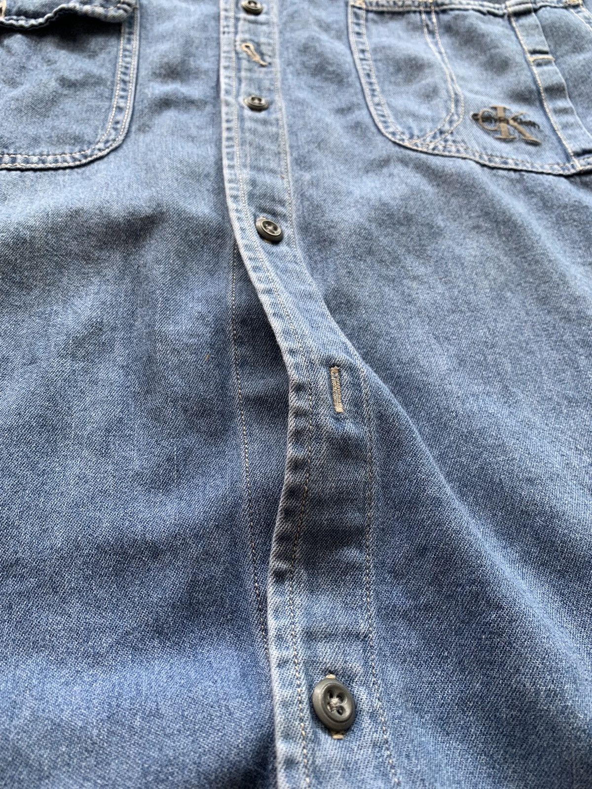 Calvin Klein × Vintage Vintage Calvin Klein Workers Denim Shirts Size US L / EU 52-54 / 3 - 5 Thumbnail