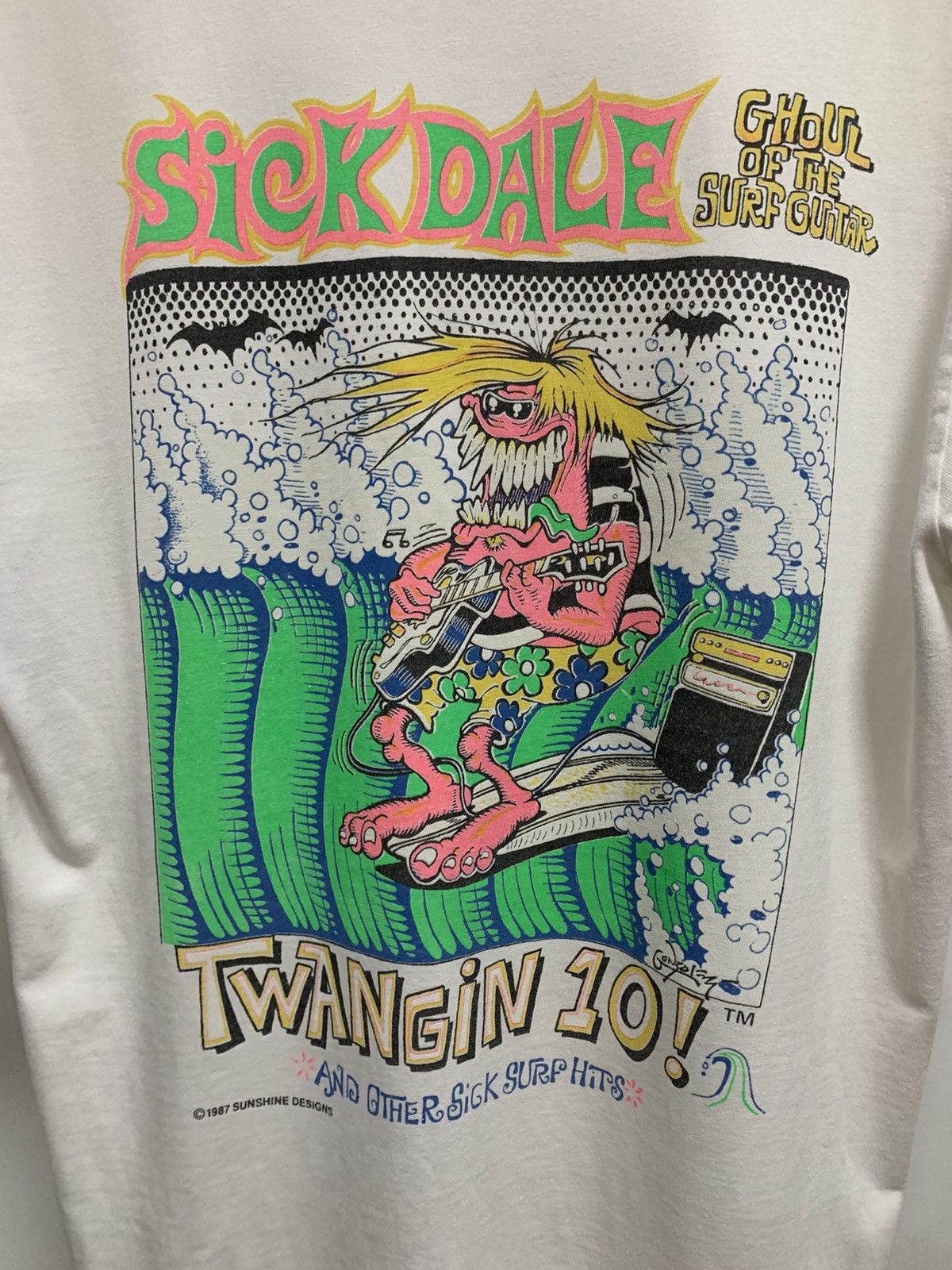 Sugar Cane RARE Vintage Cheswick Sick Dale Ghoul Of The Surf Guitar Size US S / EU 44-46 / 1 - 7 Thumbnail
