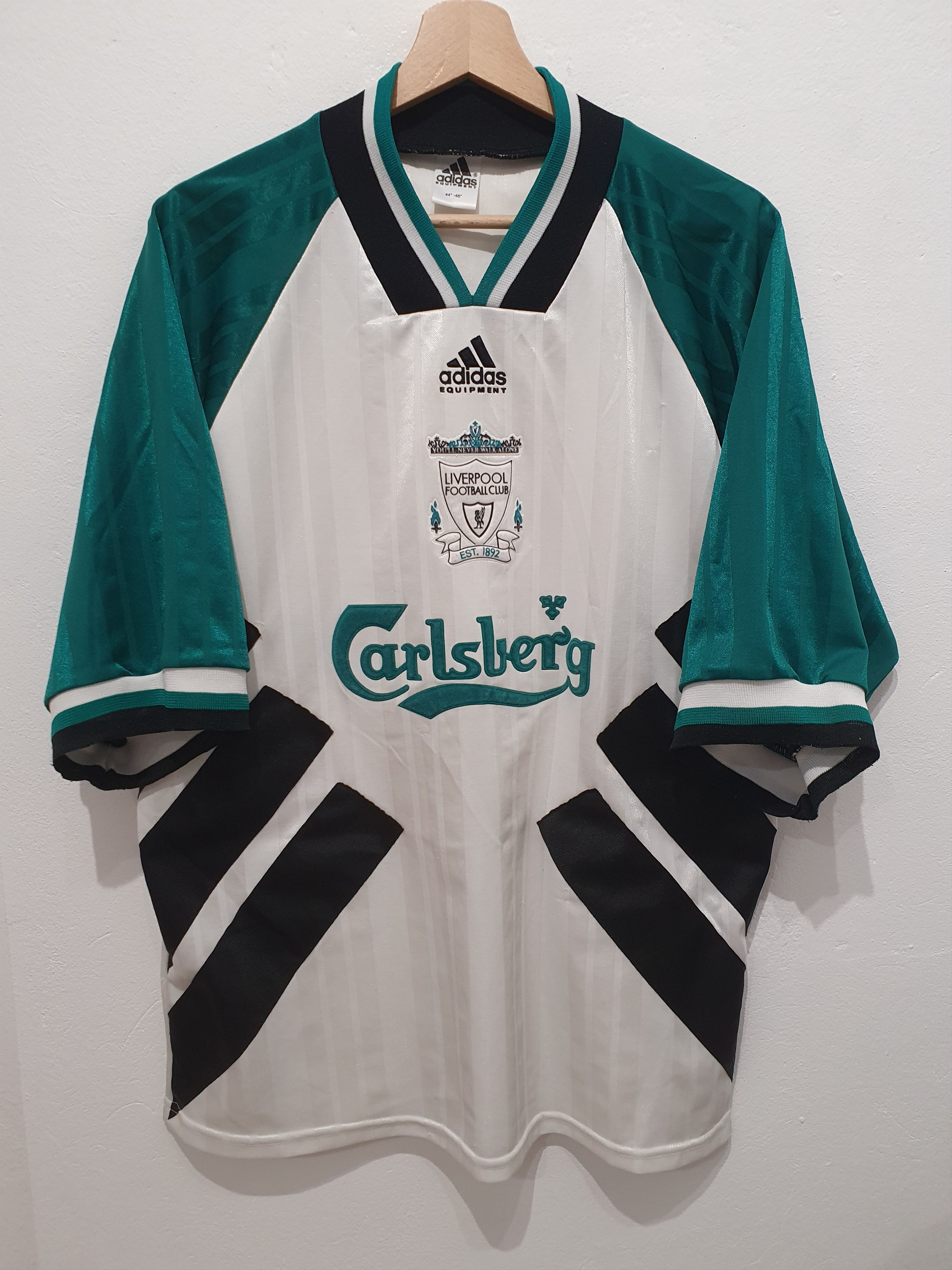 image of Adidas Liverpool Fc Size L XL 1993 1995 Soccer Shirt Jersey in White, Men's