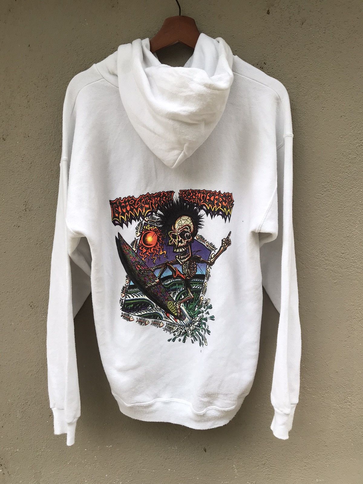 RARE Vtg 90s christian fletcher punk hoodie surfing skater