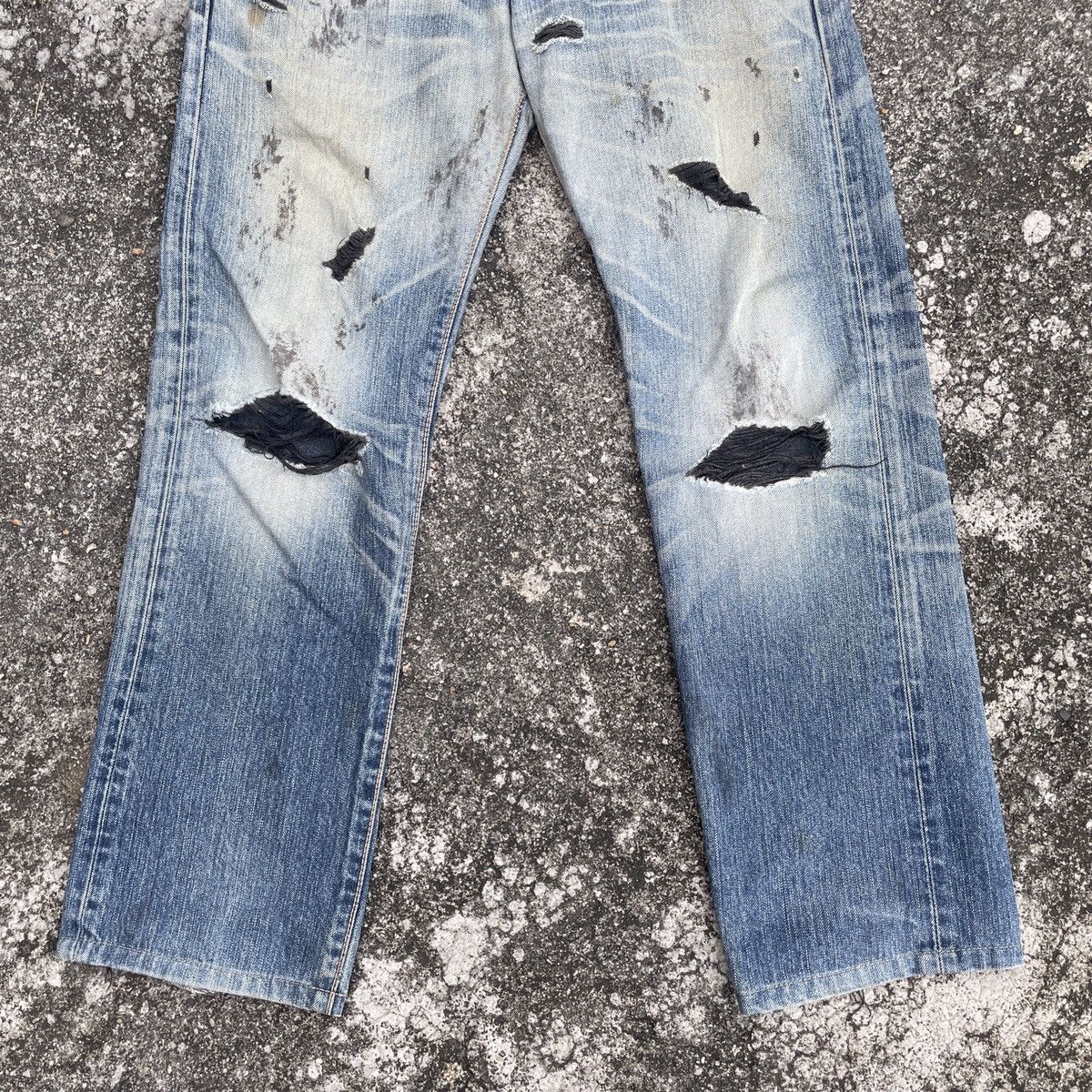 Edwin Vintage Edwin Distressed Denim Jeans Size US 33 - 4 Thumbnail