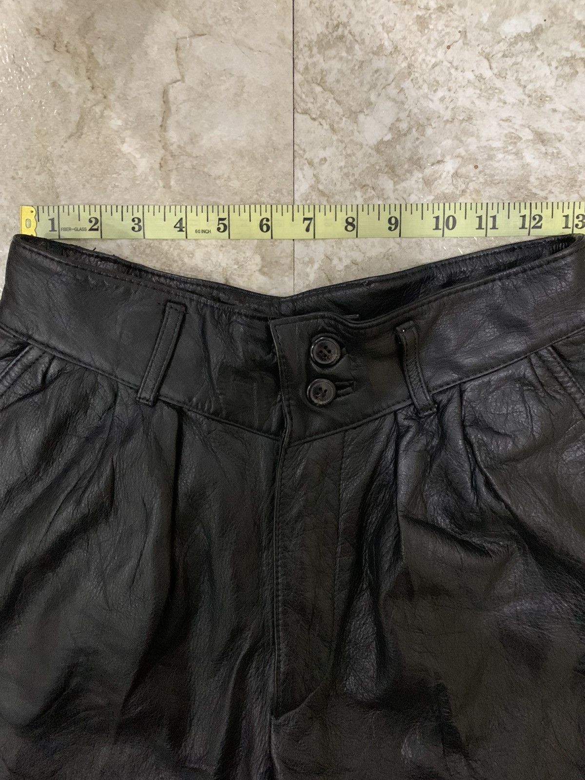 Designer × Japanese Brand × Leather Leather Black Pants Size 26 - 6 Thumbnail