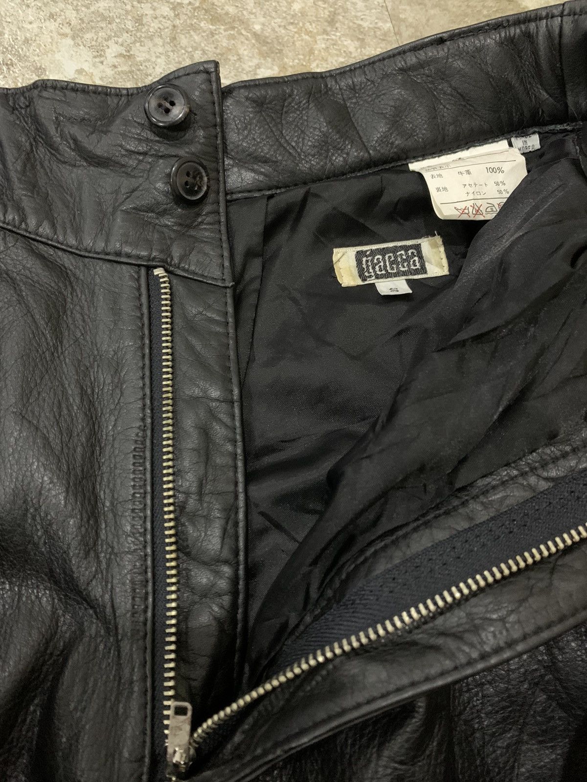 Designer × Japanese Brand × Leather Leather Black Pants Size 26 - 4 Thumbnail