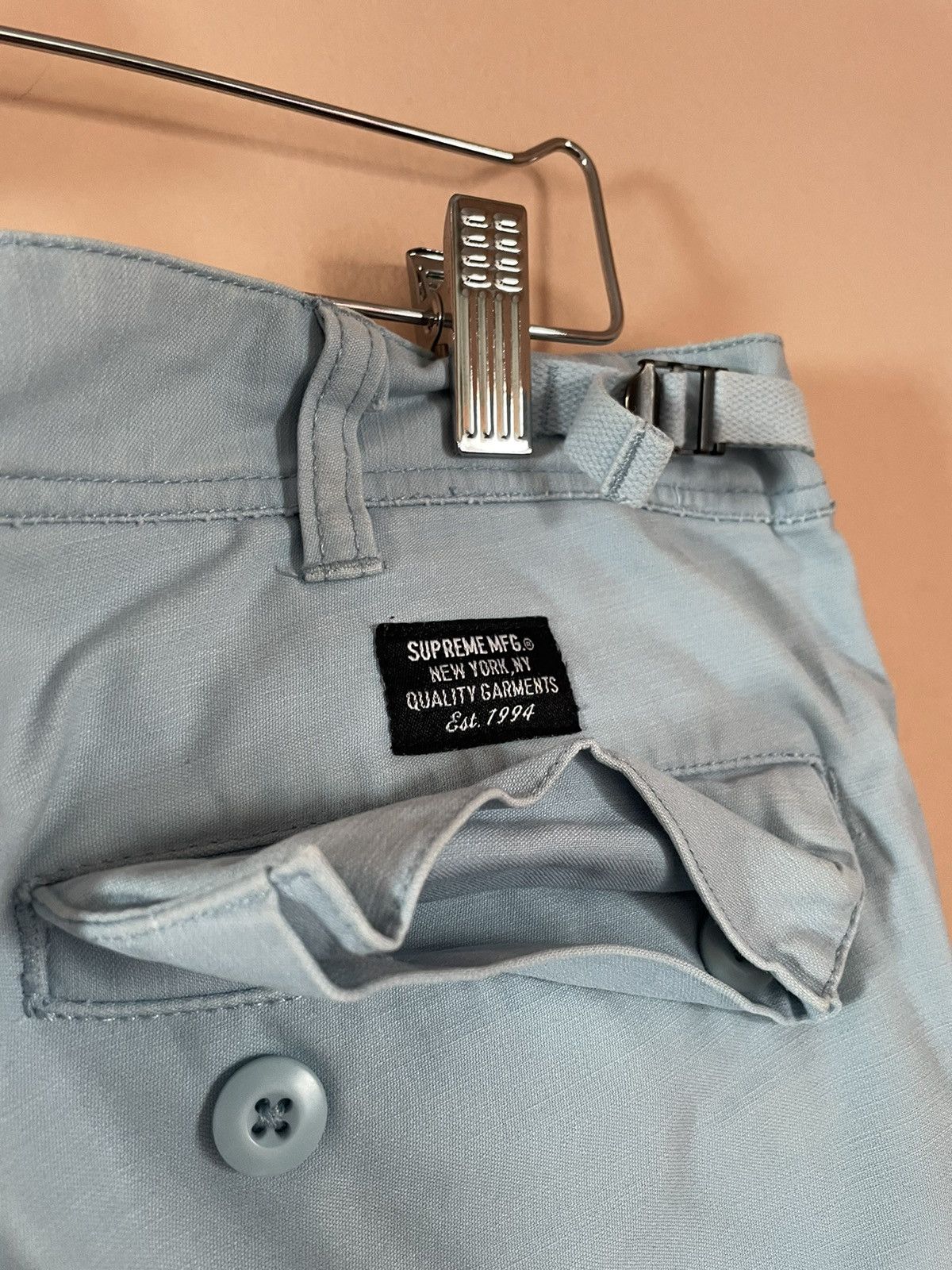 Supreme Supreme SS18 Pale Blue Cargo Trousers (4 pocket) Size US 34 / EU 50 - 6 Thumbnail