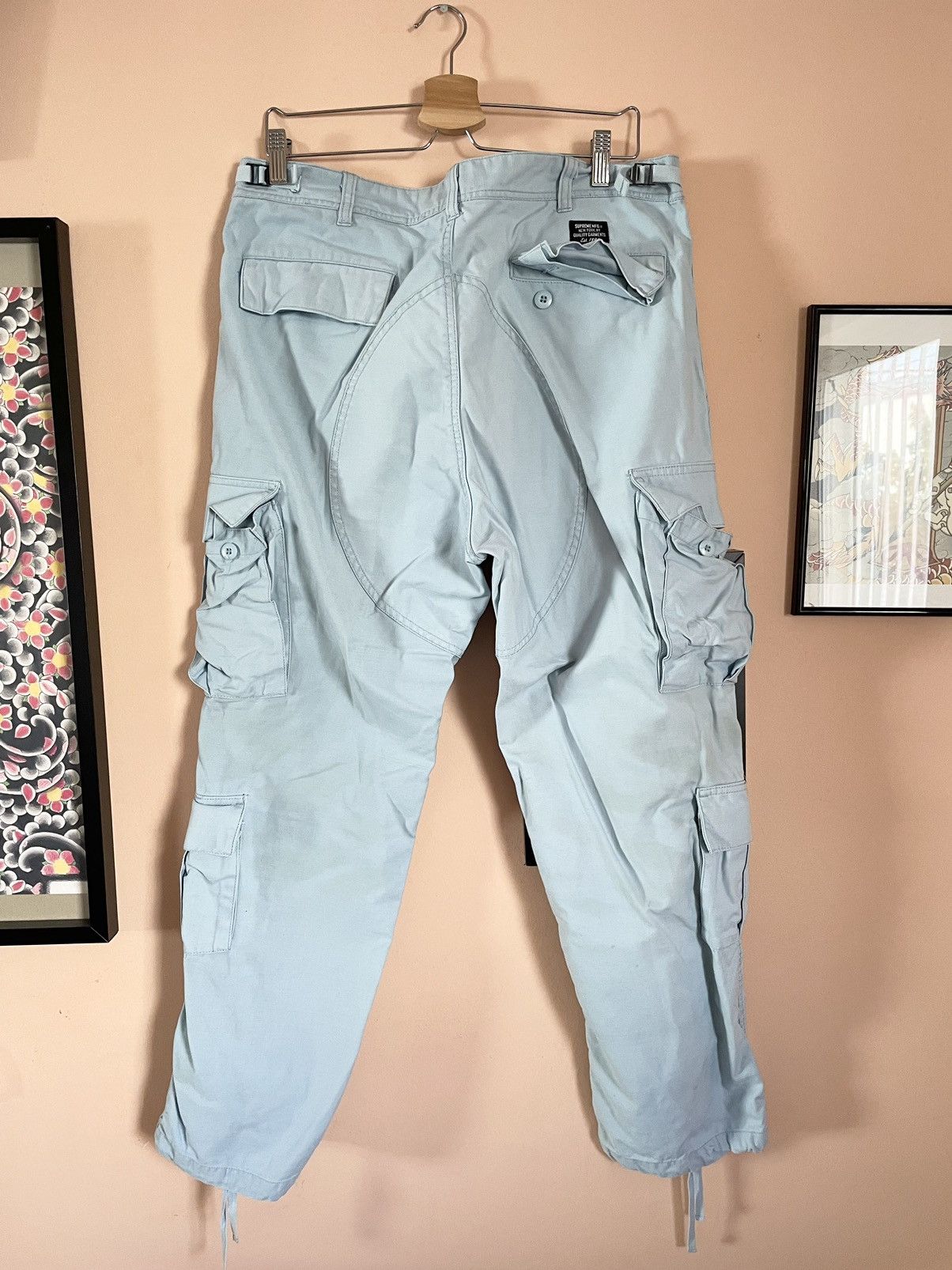 Supreme Supreme SS18 Pale Blue Cargo Trousers (4 pocket) Size US 34 / EU 50 - 3 Thumbnail