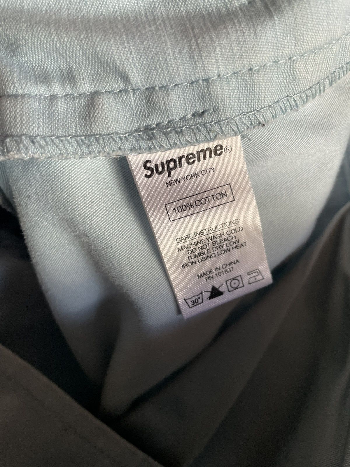 Supreme Supreme SS18 Pale Blue Cargo Trousers (4 pocket) Size US 34 / EU 50 - 7 Thumbnail